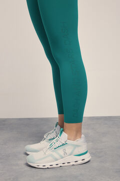 Dash and Stars Leggings verdes COMPRESSIVE com logo verde