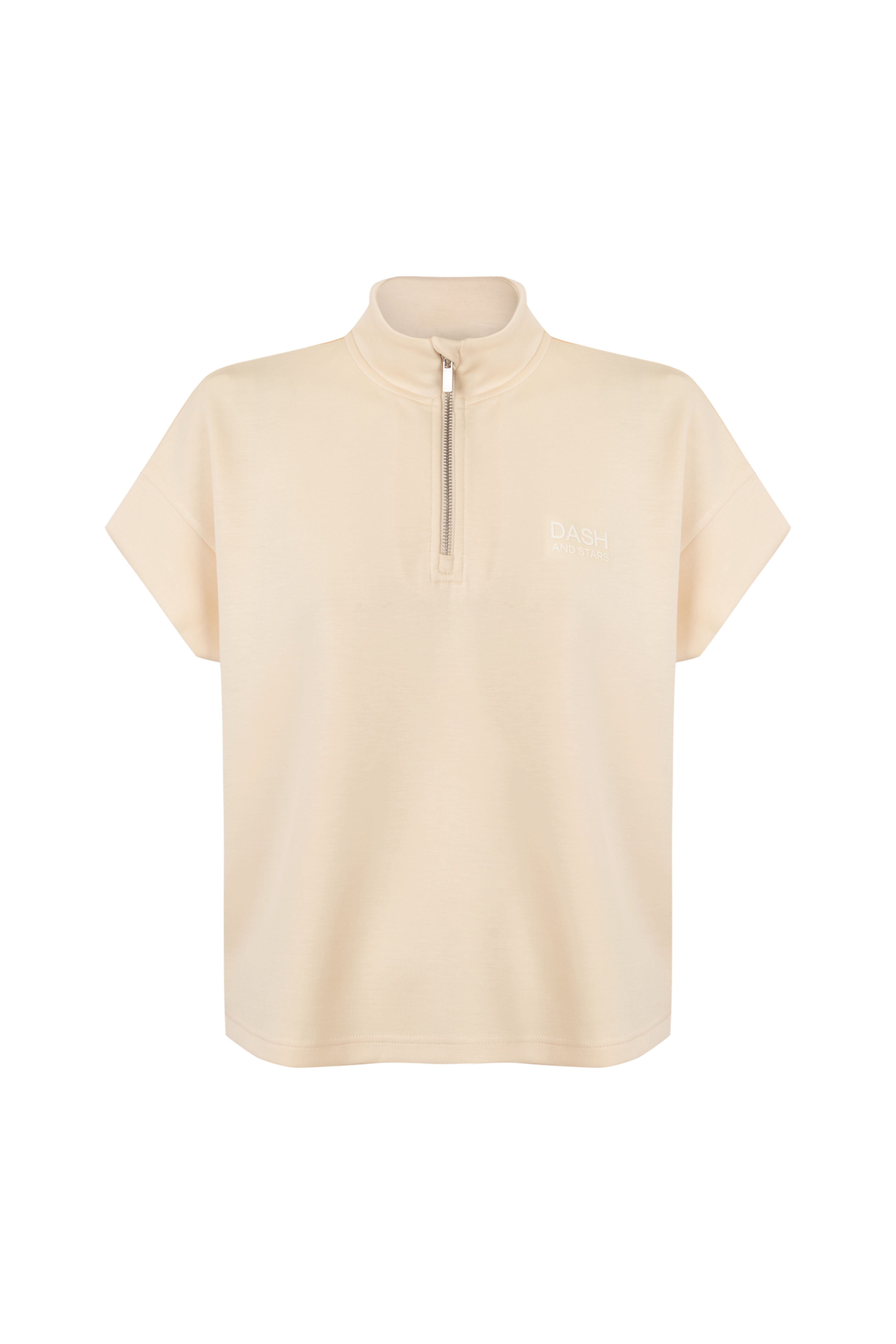 Dash and Stars Sweatshirt manga curta em viscose suave amarela impress&atilde;o