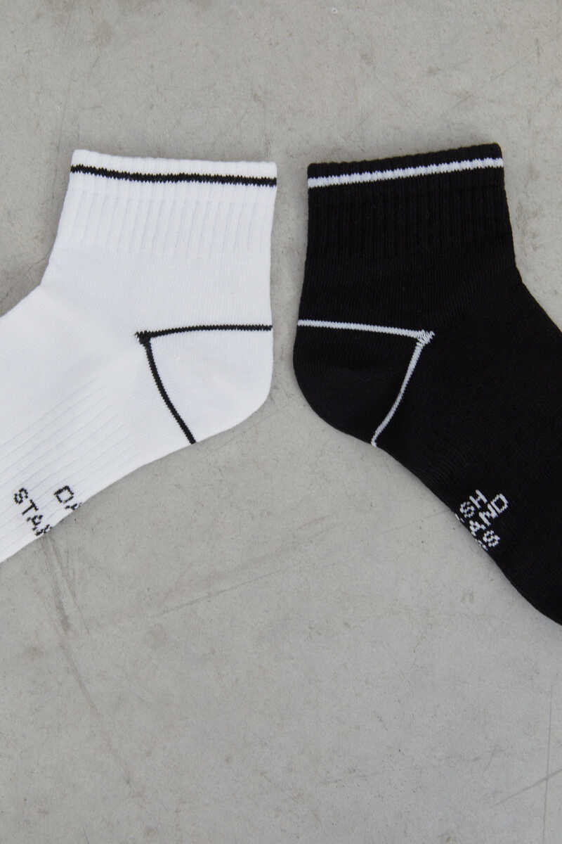 Dash and Stars Pack 3 calcetines cortos blanco y negro negro