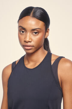 Dash and Stars Camiseta preta de microfibra halter única preto