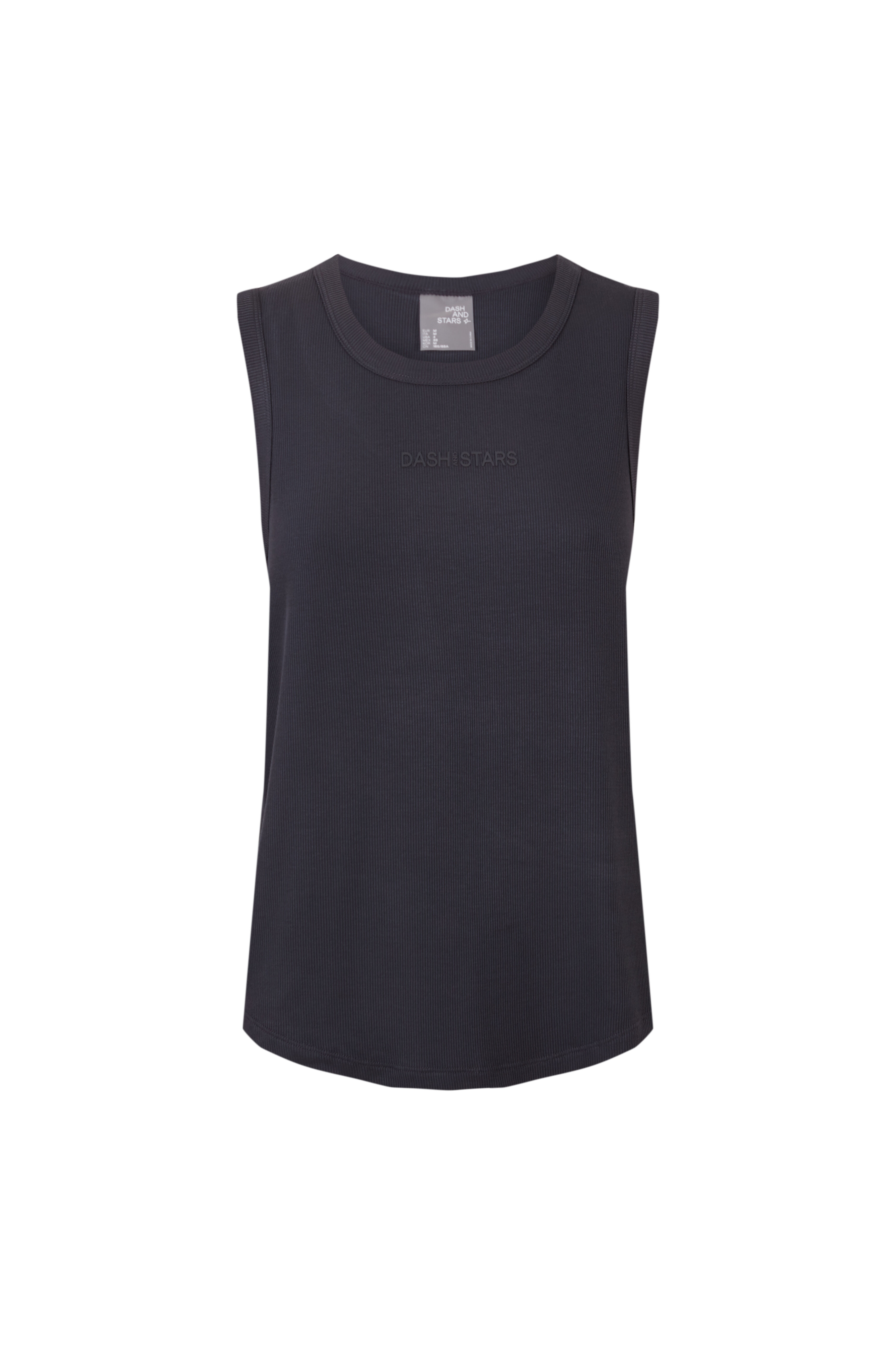 Dash and Stars Camiseta sin mangas rib gris gris