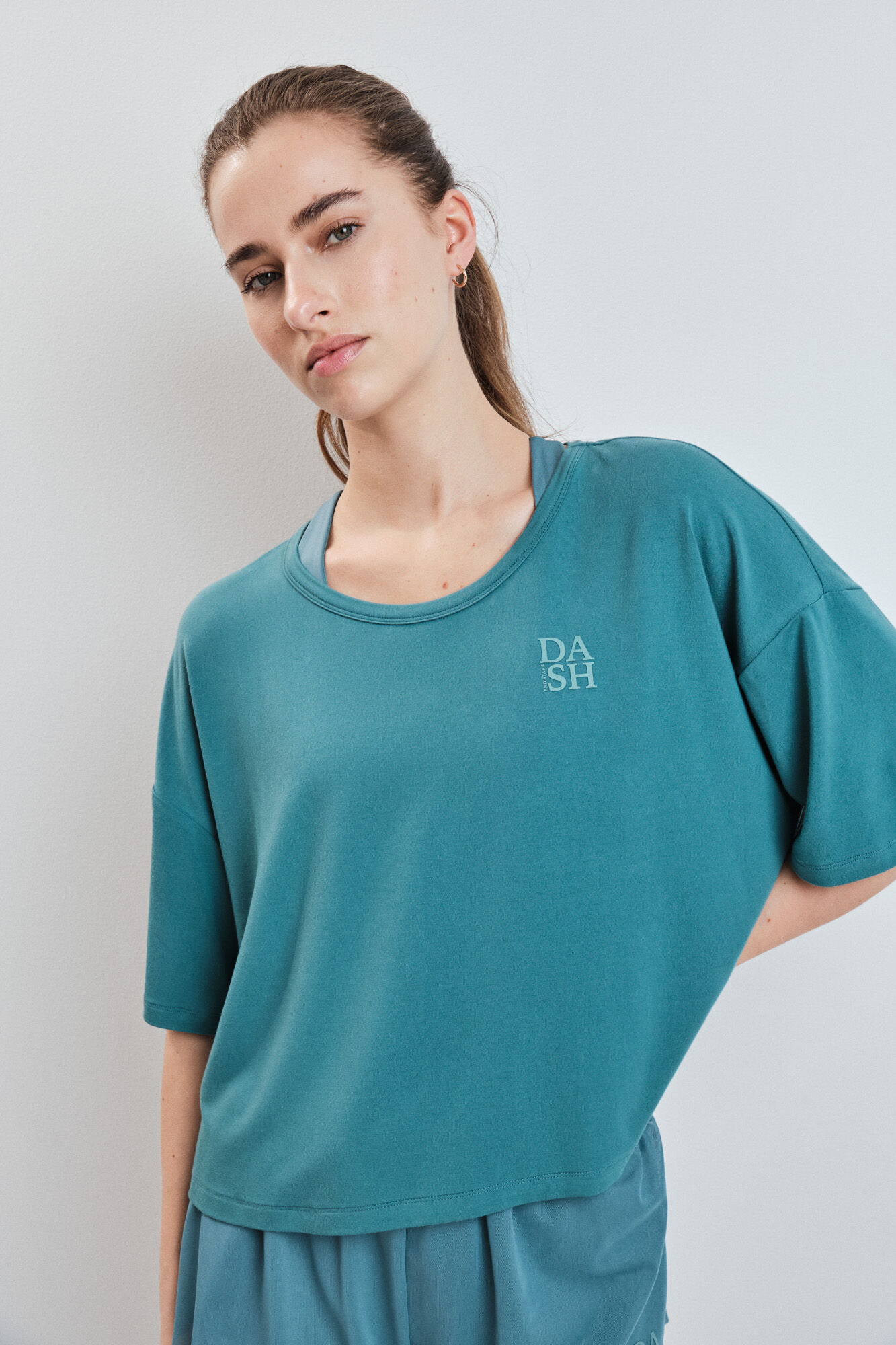 Dash and Stars T-shirt manga curta extrassuave verde verde