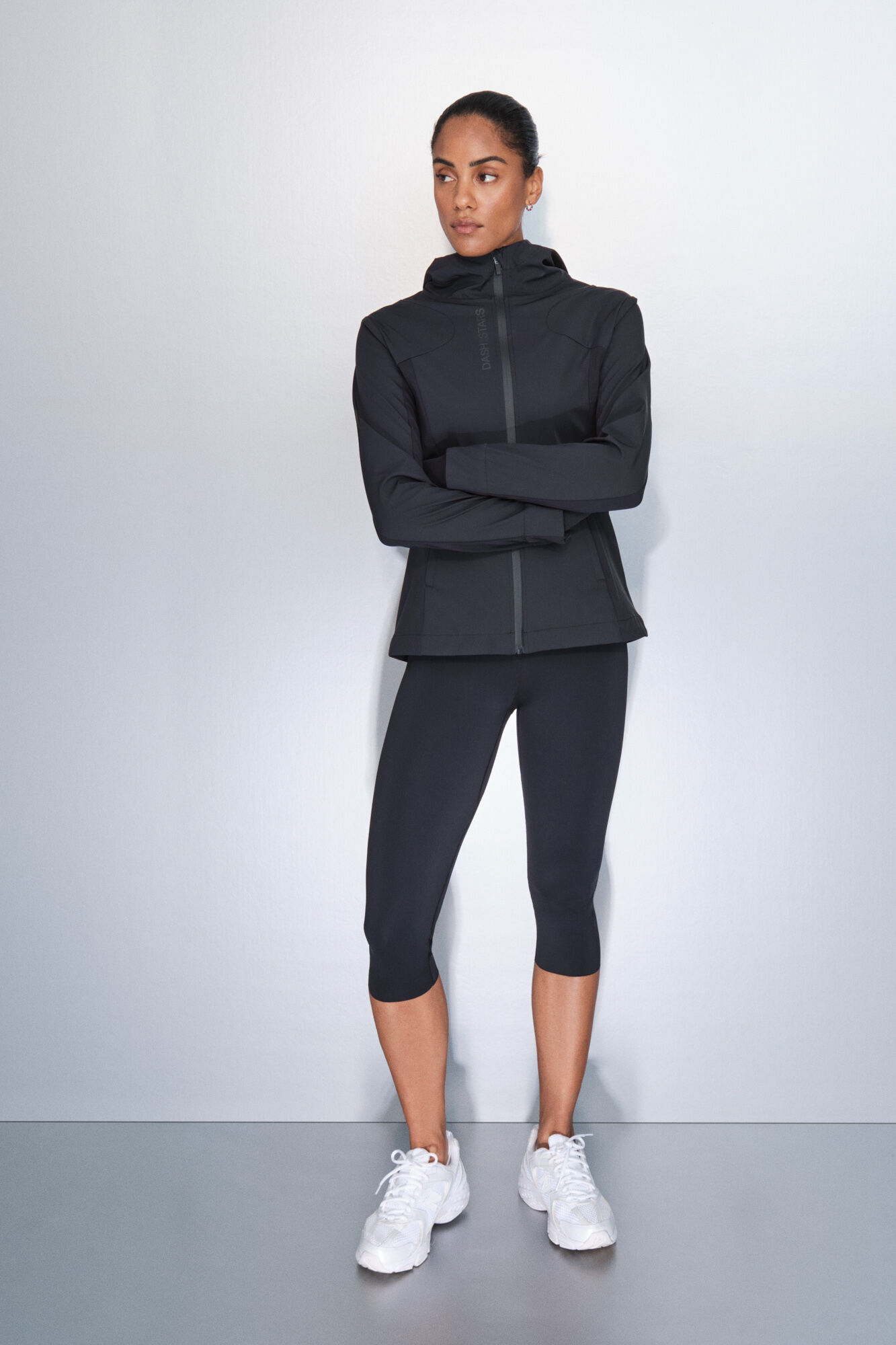 Dash and Stars Casaco preta justa preto