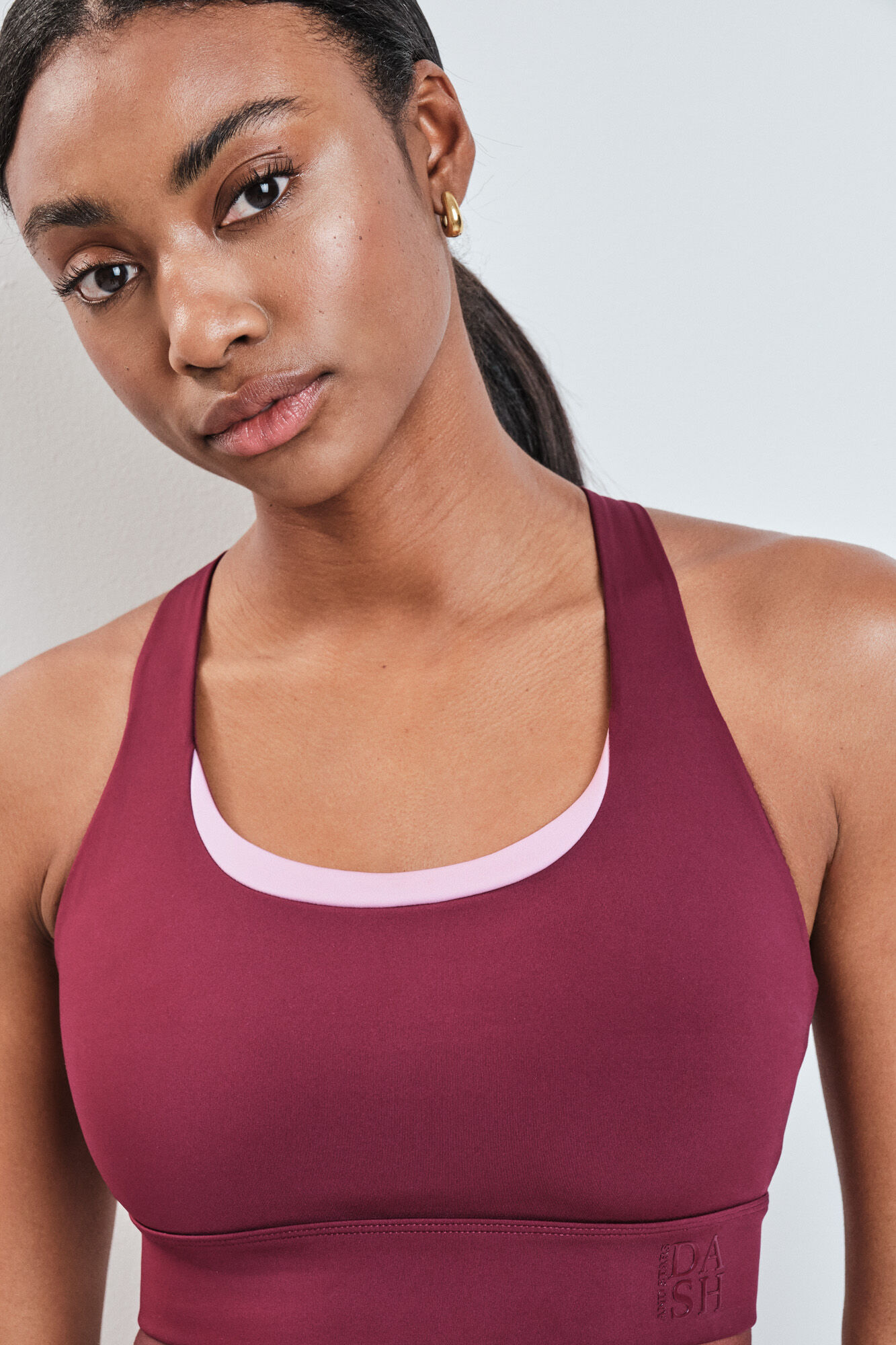 Dash and Stars Soutien desportivo 4D STRETCH borgonha vermelho