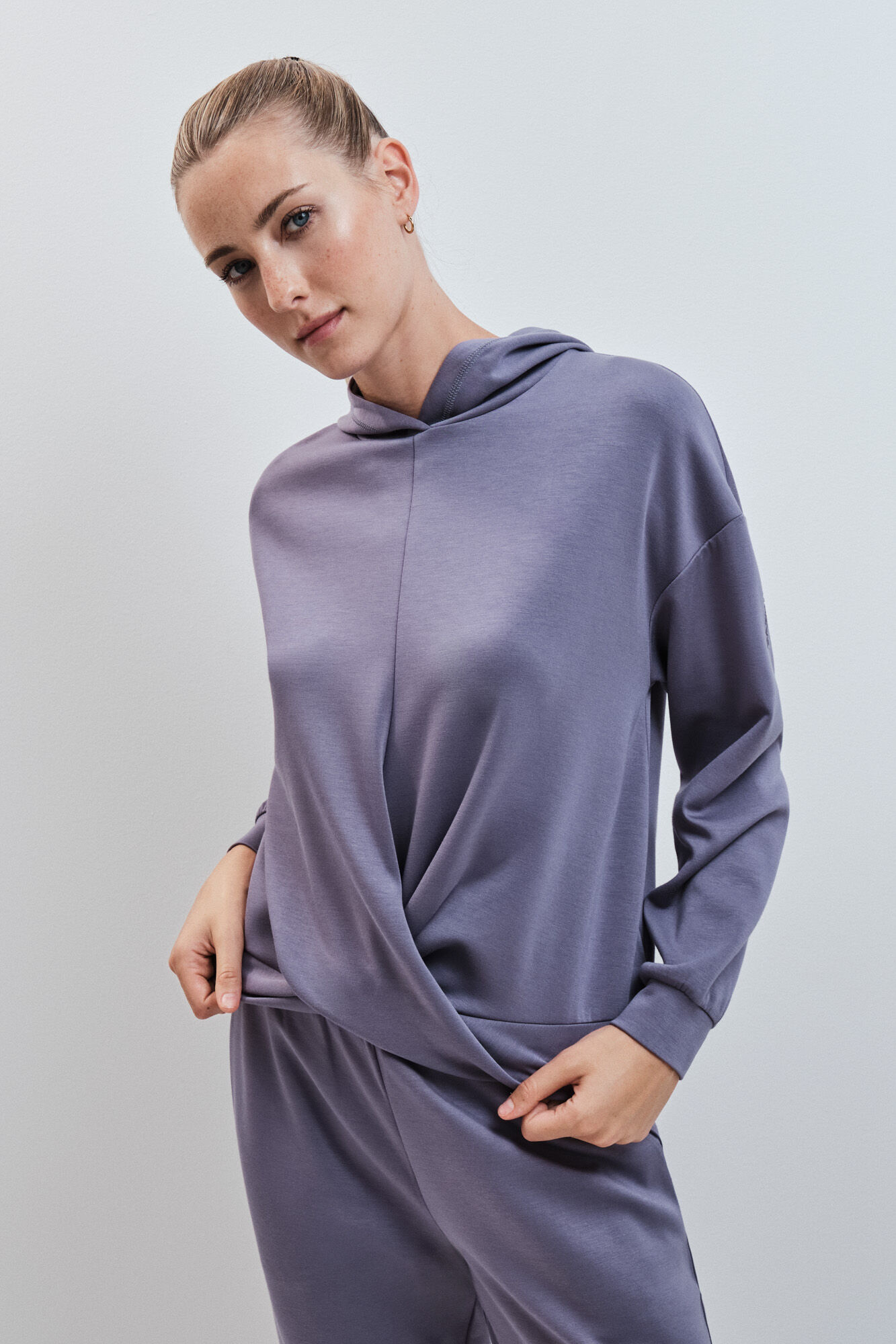 Dash and Stars Sweatshirt com capuz soft touch azul