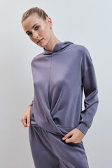 Dash and Stars Sweatshirt com capuz soft touch azul azul