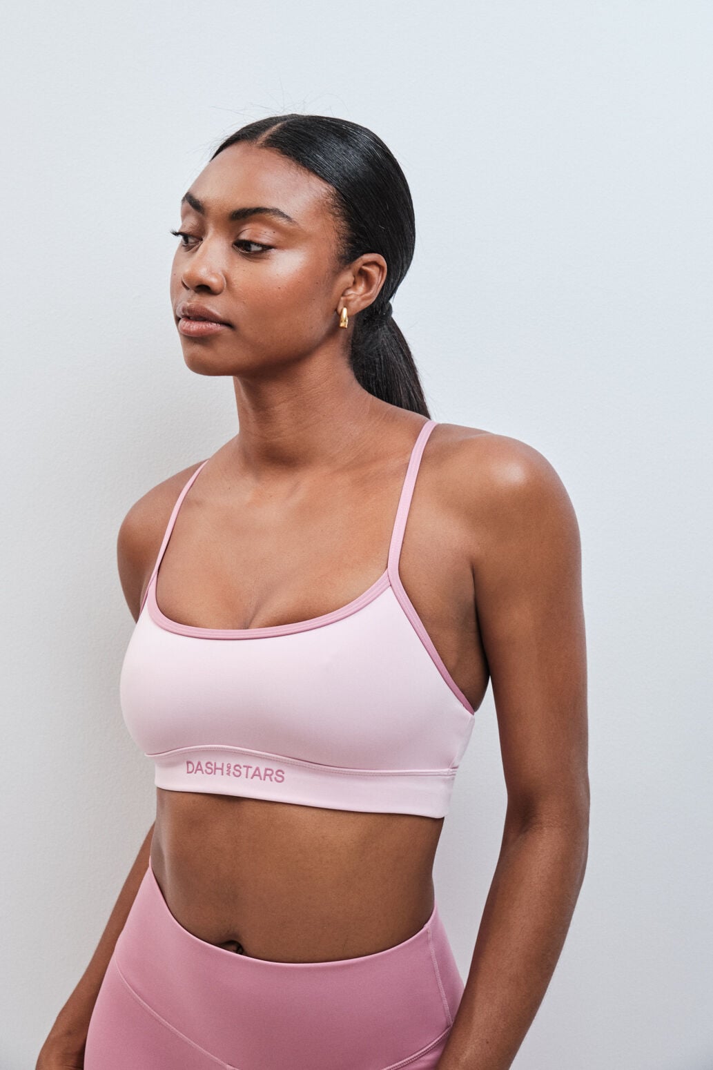 Dash and Stars Soutien desportivo 4D Stretch rosa rosa