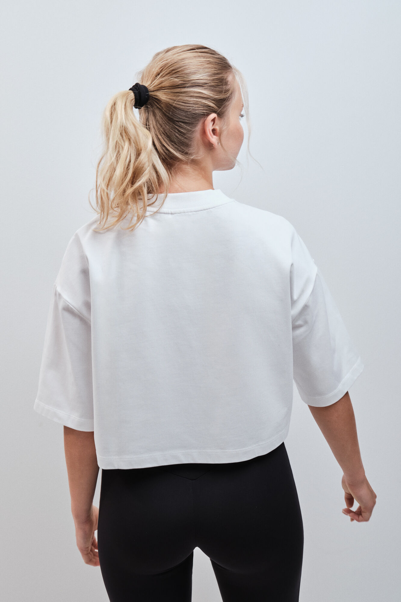 Dash and Stars T-shirt boxy 100% algod&atilde;o branco beige