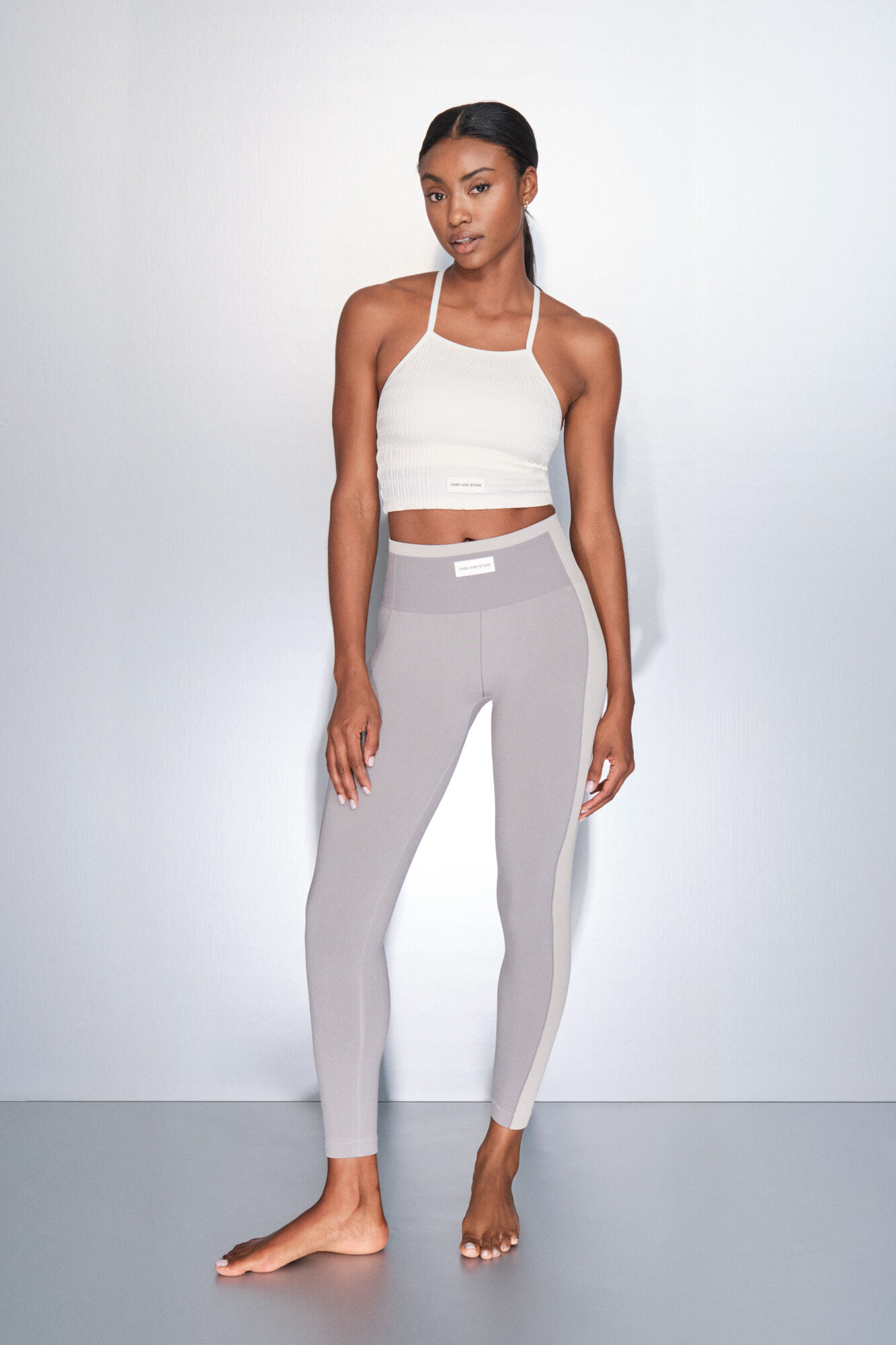 Dash and Stars Legging longa cinza SEAMLESS COMFORT cinzento