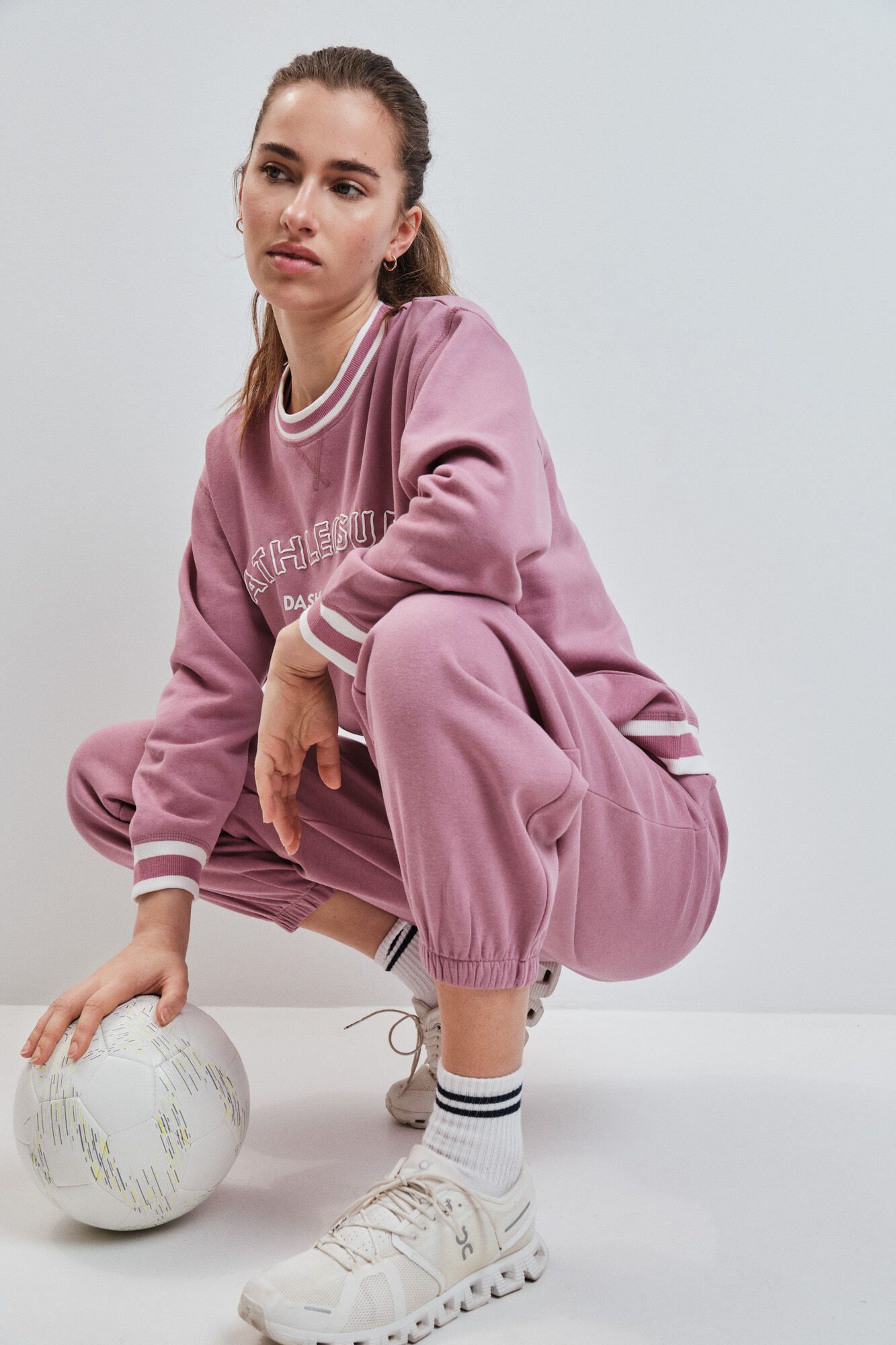 Dash and Stars Pantal&oacute;n recto felpa rosa rosa