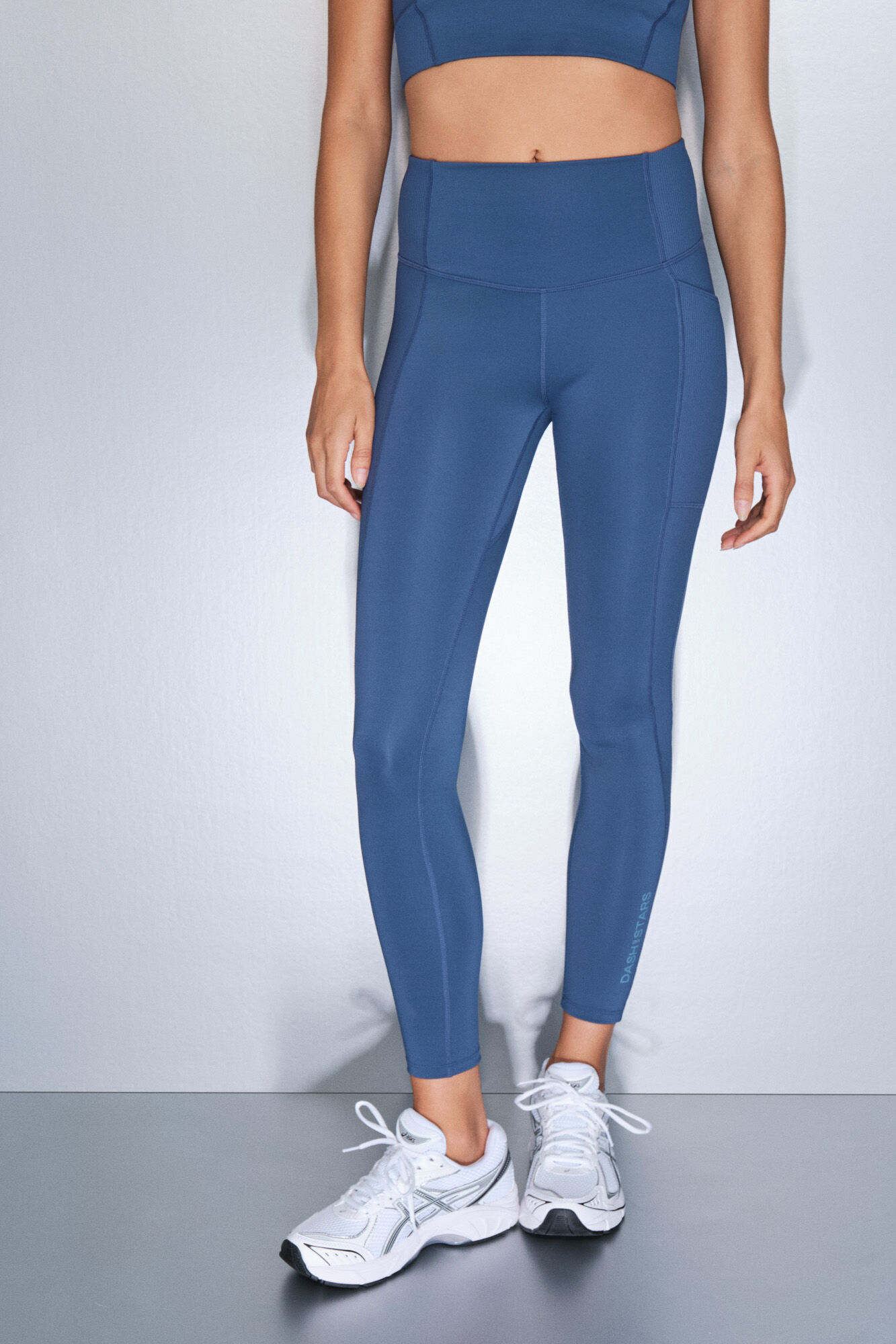 Dash and Stars Legging azul 4D STRETCH no tornozelo azul