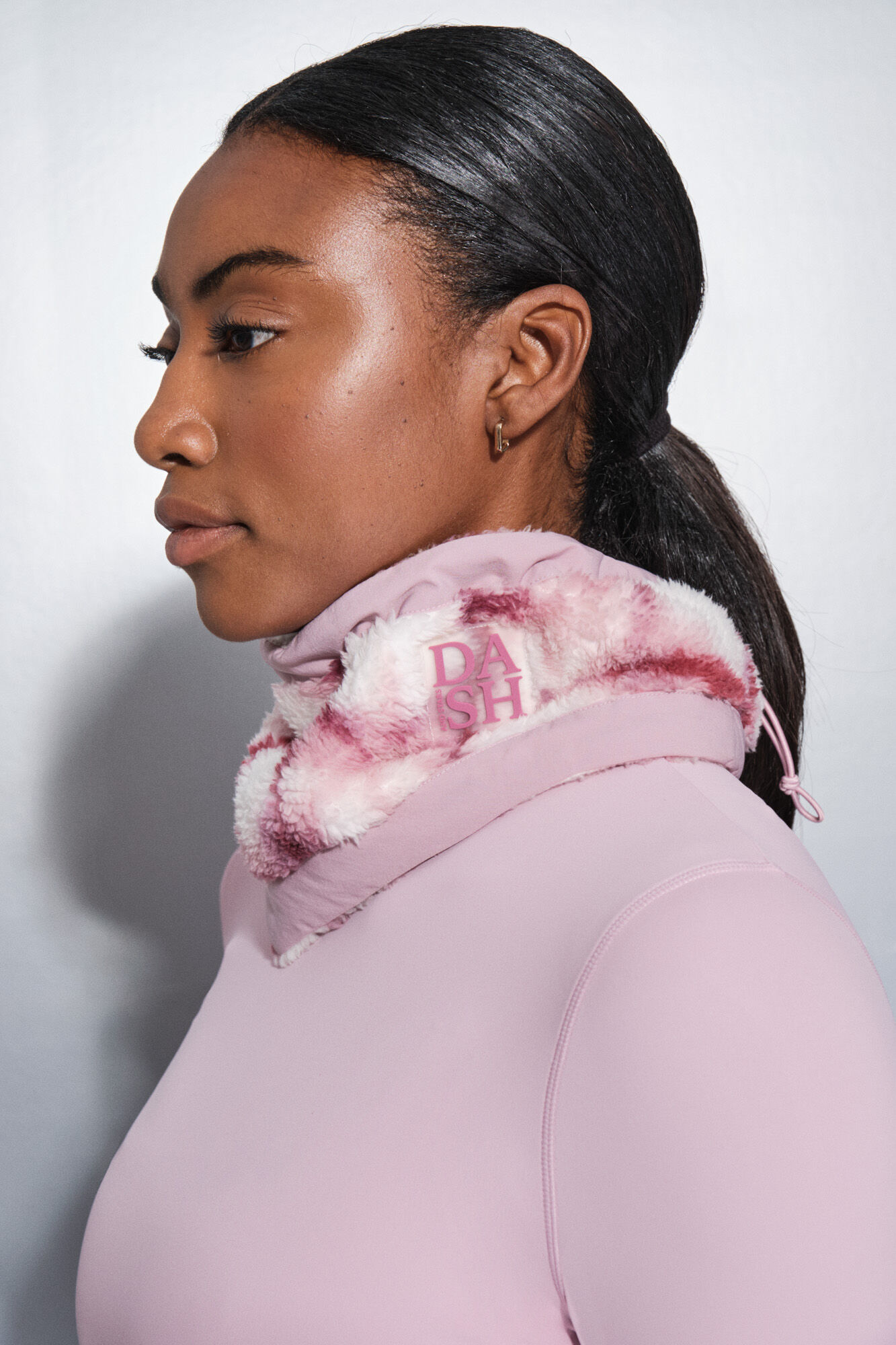 Dash and Stars Bandana de polar rosa chiclete