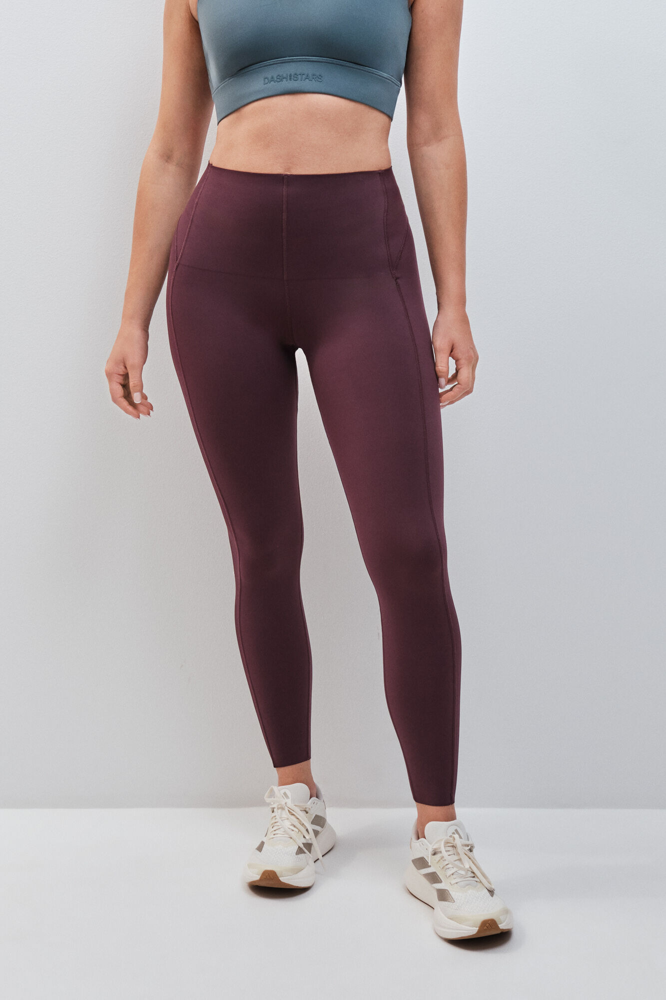 Dash and Stars Leggings COMPRESSIVE largo granate