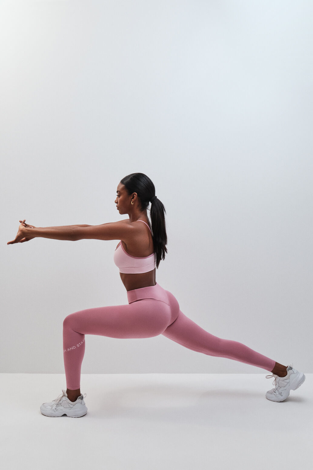 Dash and Stars Leggings compridos 4D STRETCH rosa