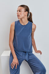 Dash and Stars T-shirt sem mangas soft touch azul azul