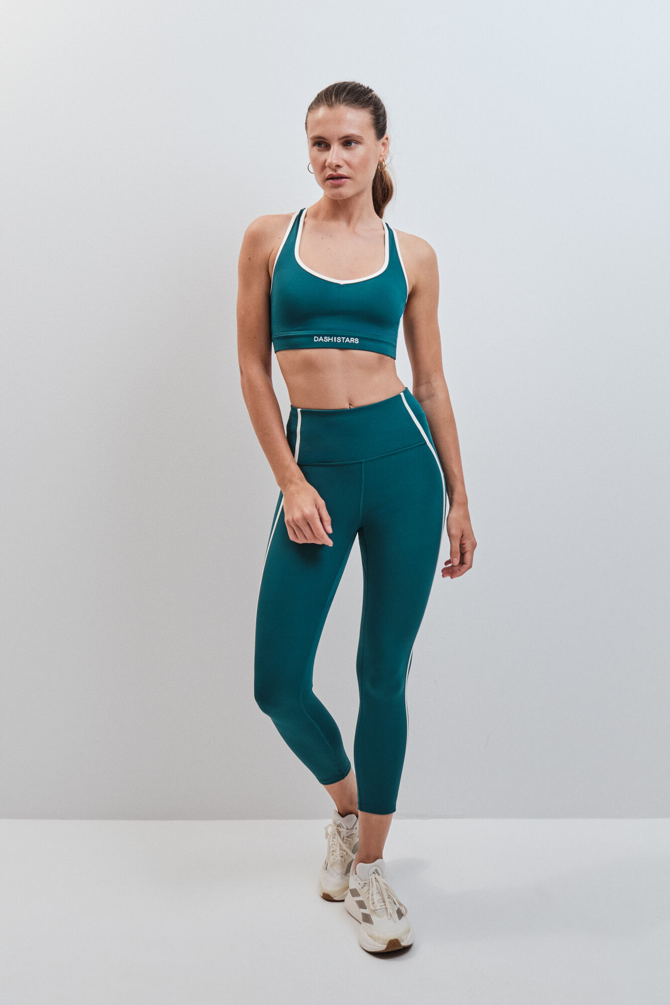 Dash and Stars Leggings crop 4D STRETCH verde verde