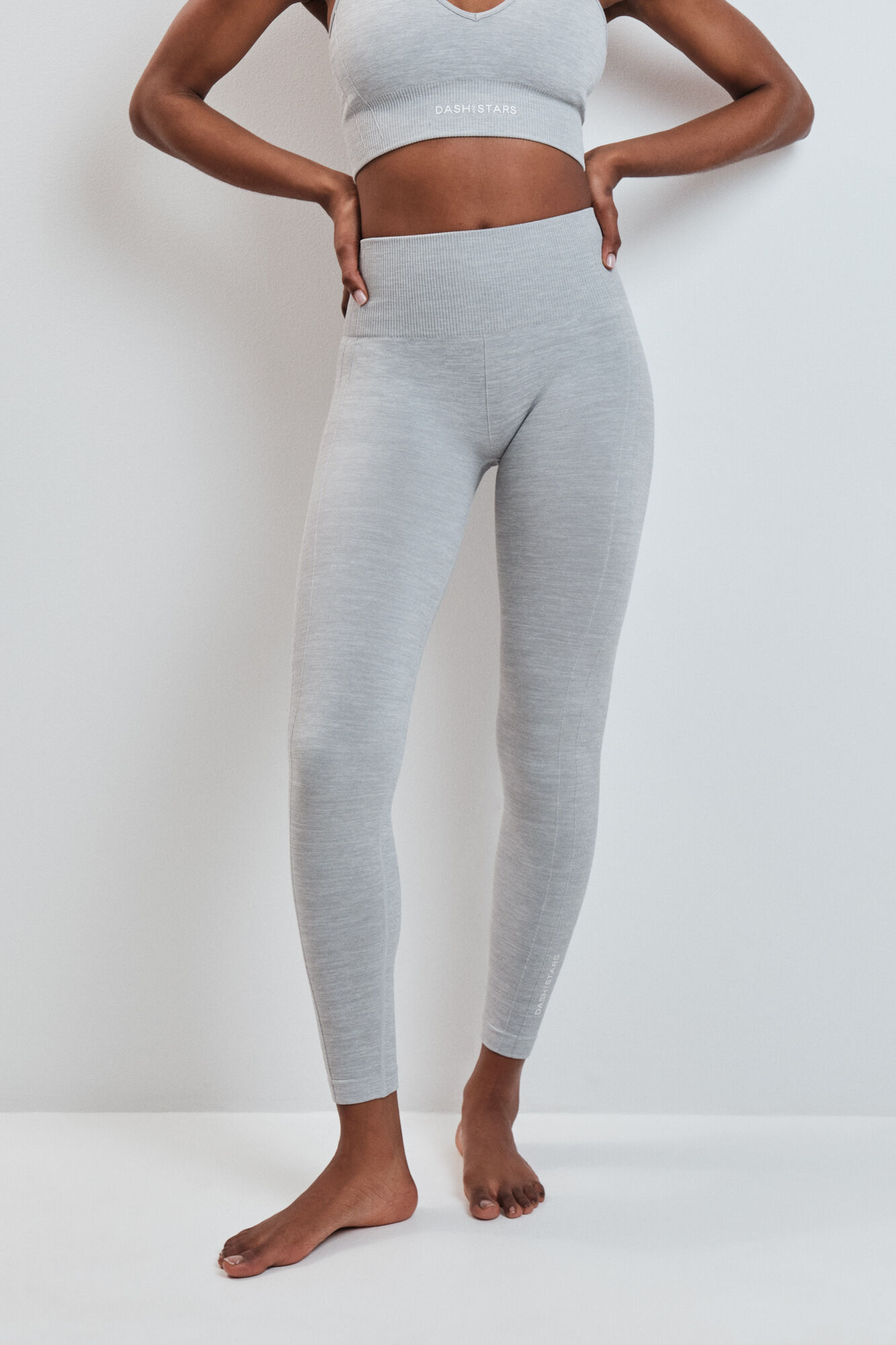Dash and Stars Legging comprida SEAMLESS COMFORT cinza cinzento
