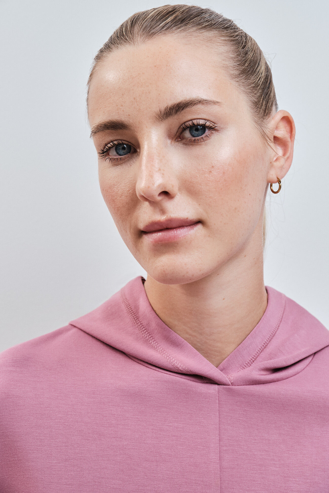 Dash and Stars Sweatshirt com capuz soft touch rosa