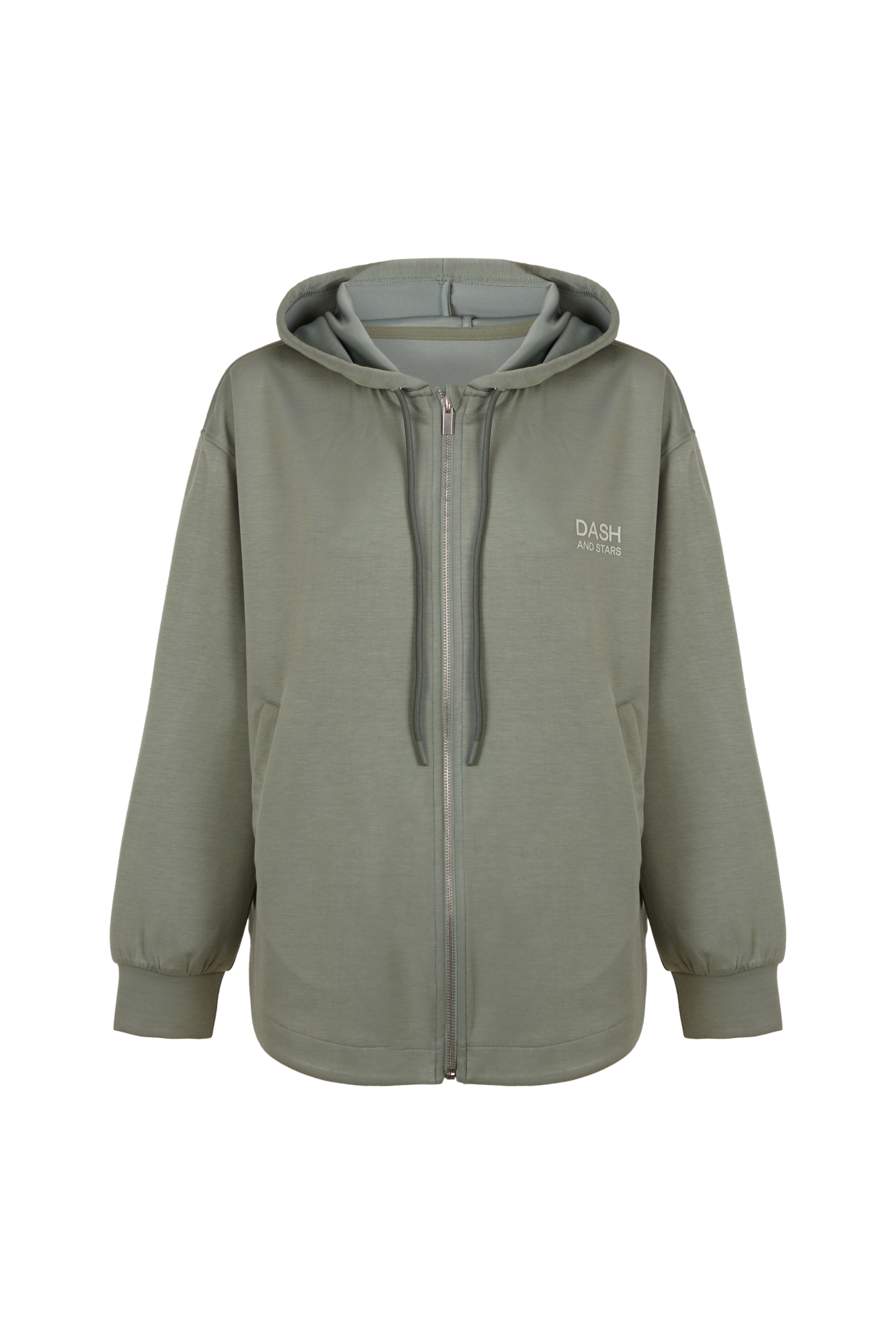 Dash and Stars Casaco com capuz em viscose suave verde verde