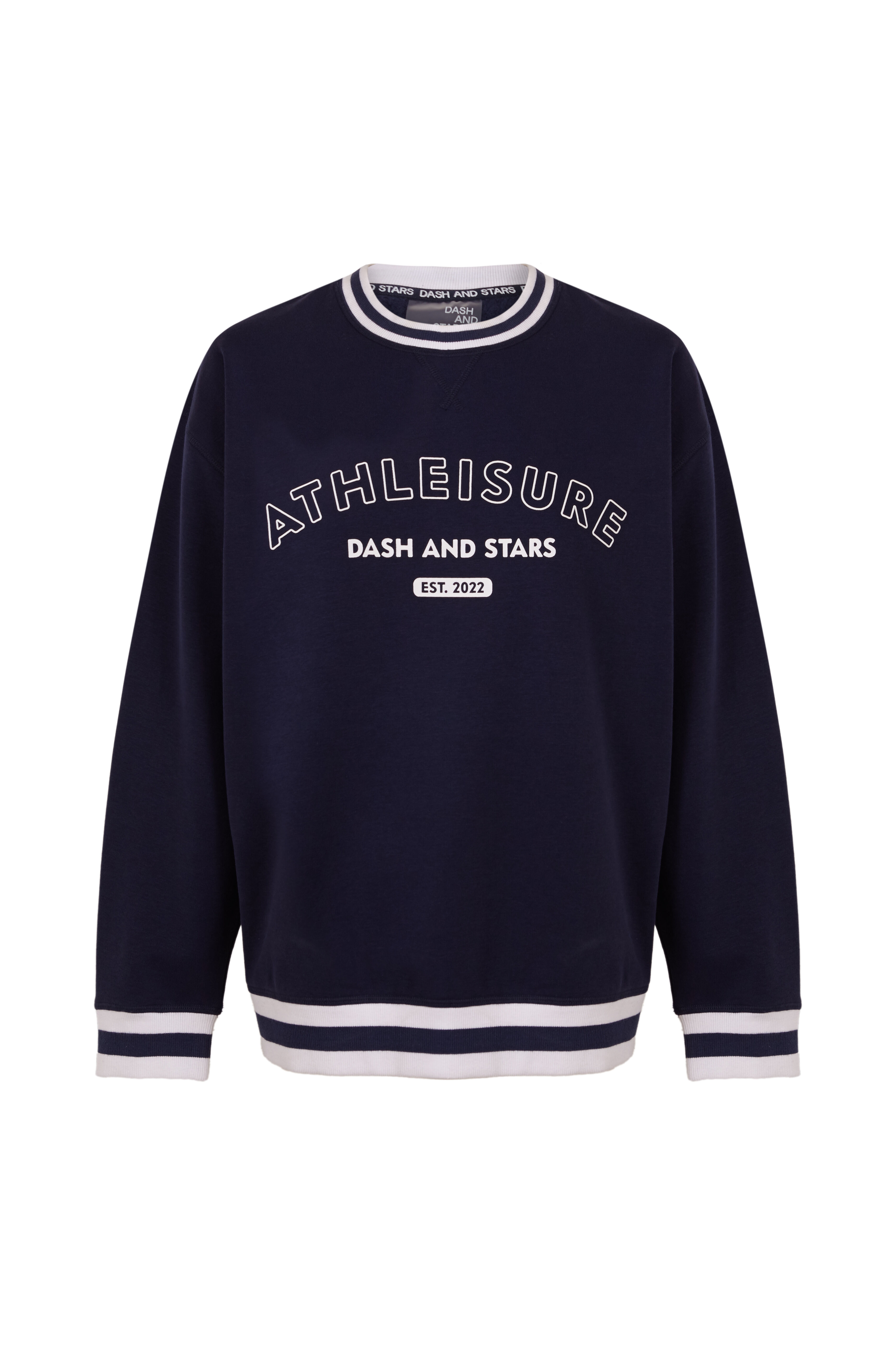 Dash and Stars Sweatshirt college em molet&atilde;o azul azul