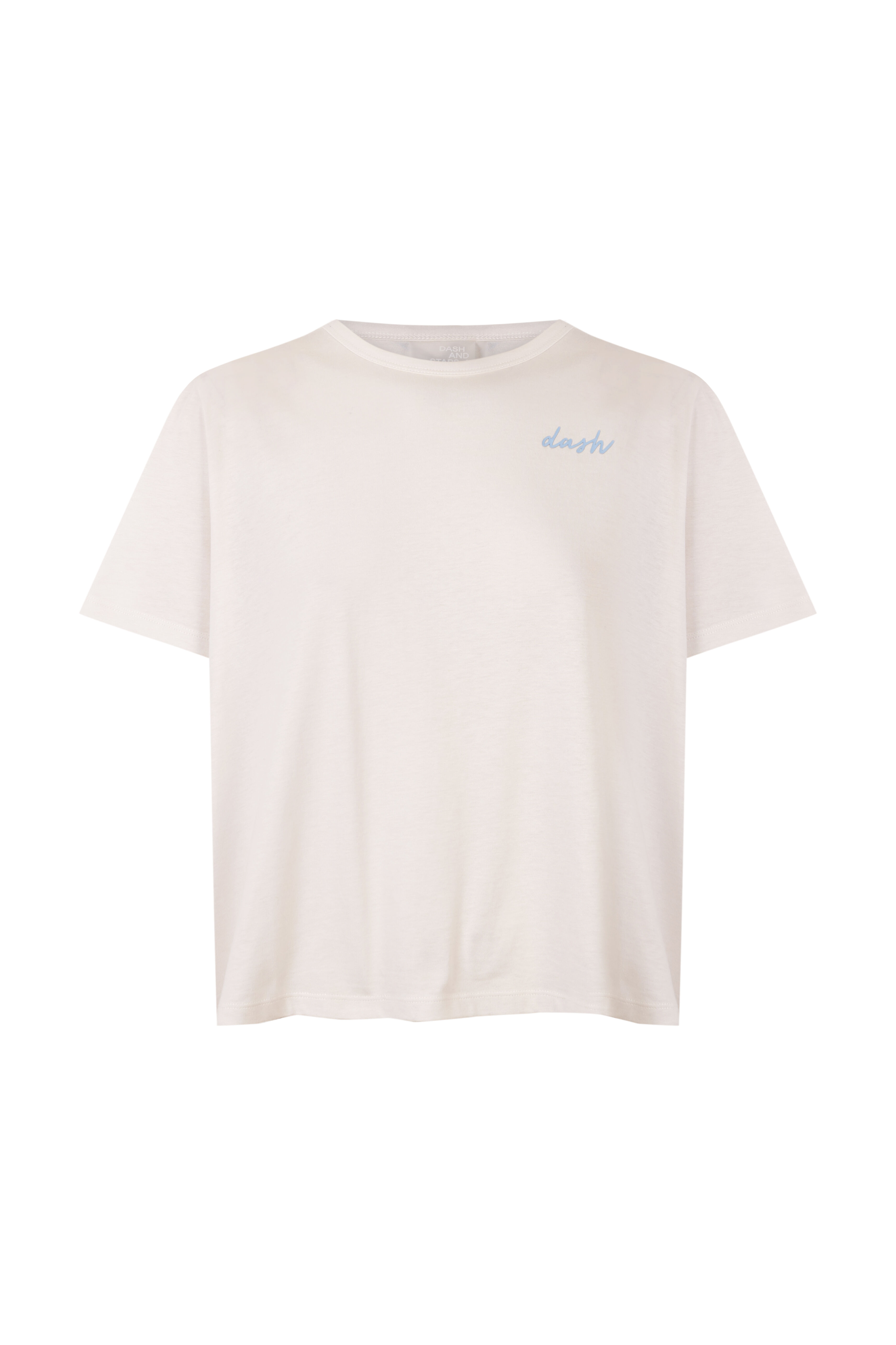 Dash and Stars T-shirt de manga curta extrassuave branca beige