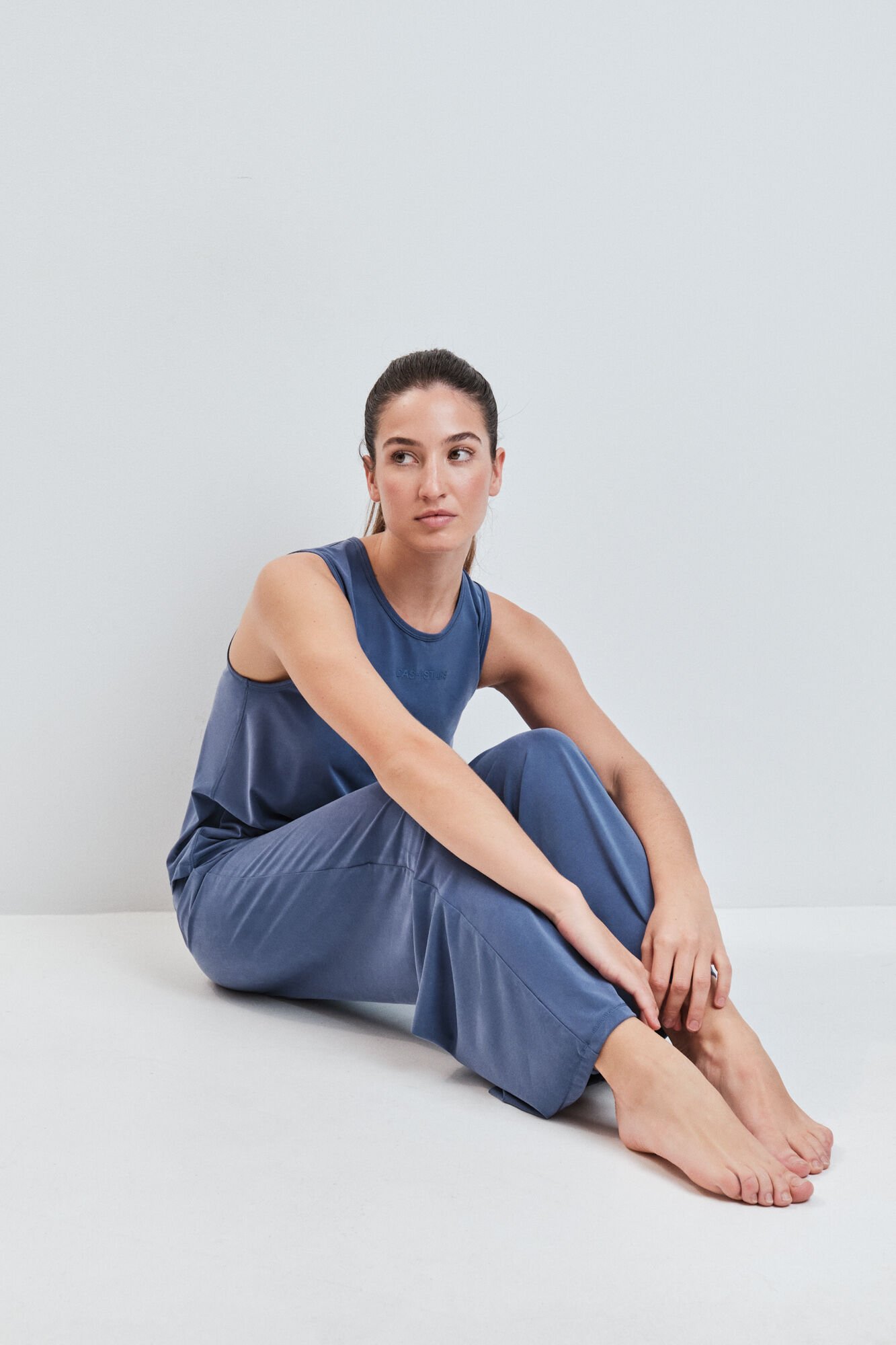 Dash and Stars T-shirt sem mangas soft touch azul