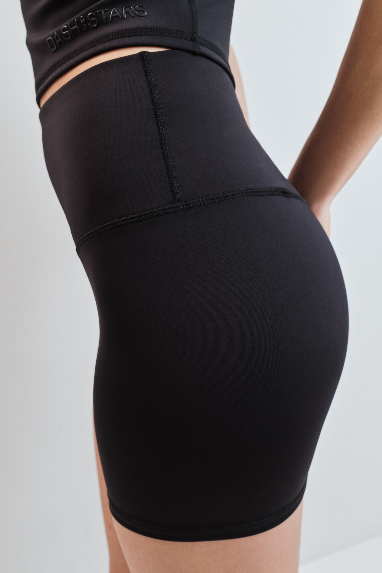 Dash and Stars Leggings 4D STRETCH curtos preto preto