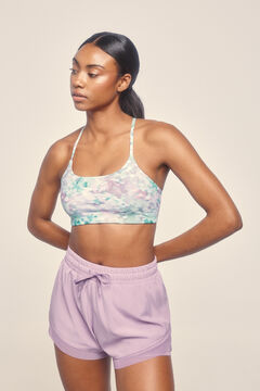 Dash and Stars Top esportivo com estampa floral verde