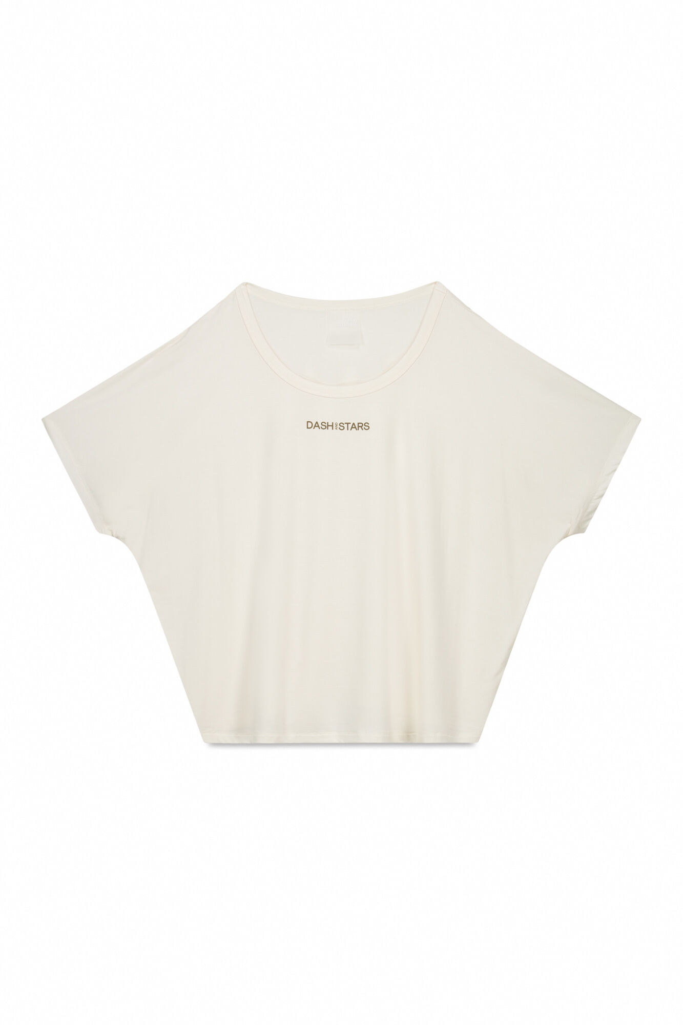 Dash and Stars T-shirt branca de manga curta e larga beige