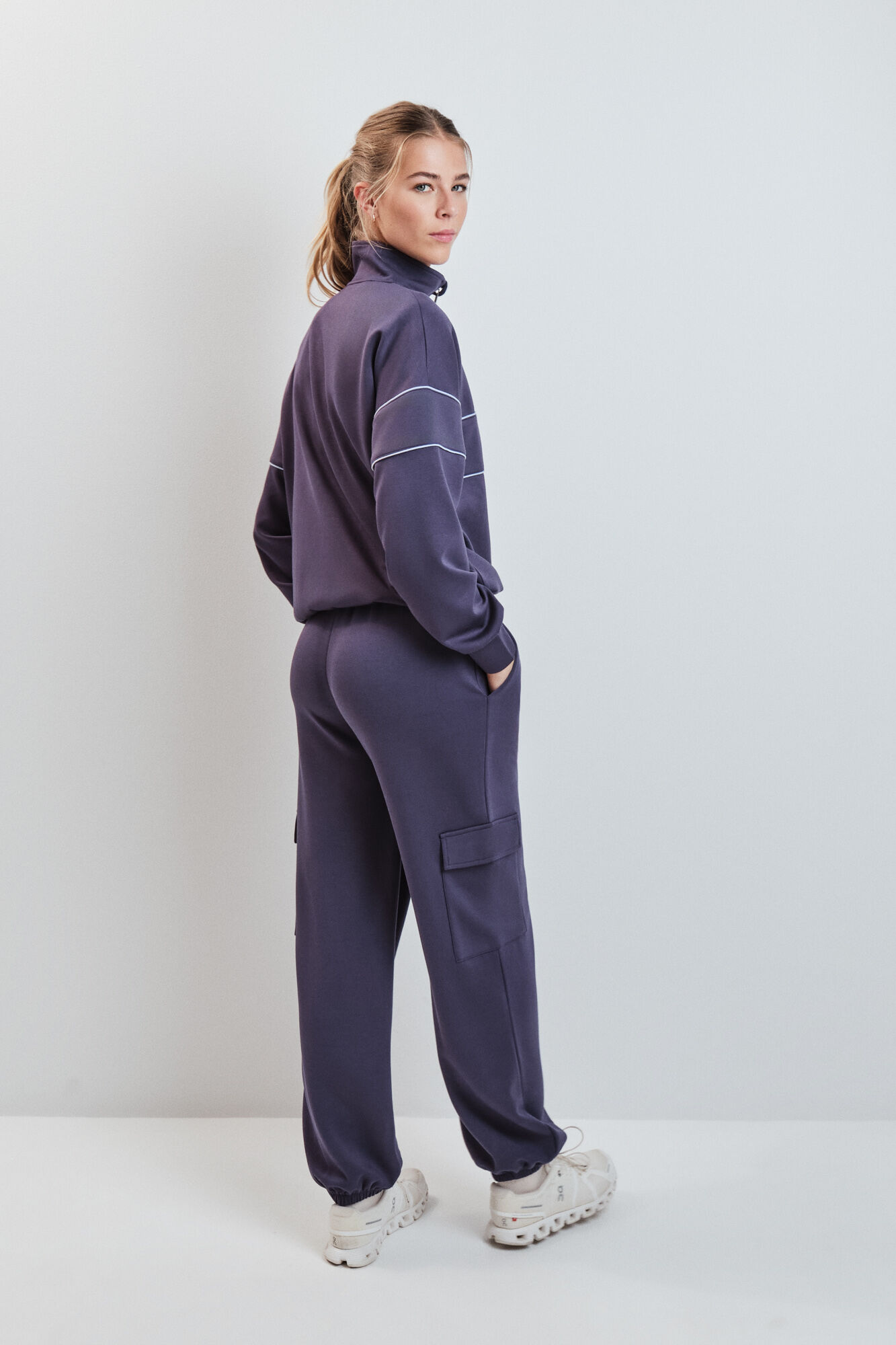 Dash and Stars Casaco gola alta com fecho-&eacute;clair cinzento cinzento