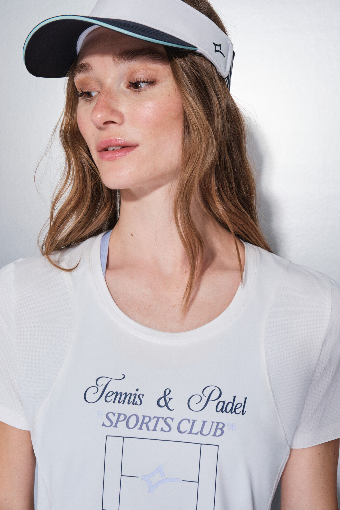 Dash and Stars T-shirt branca de manga curta