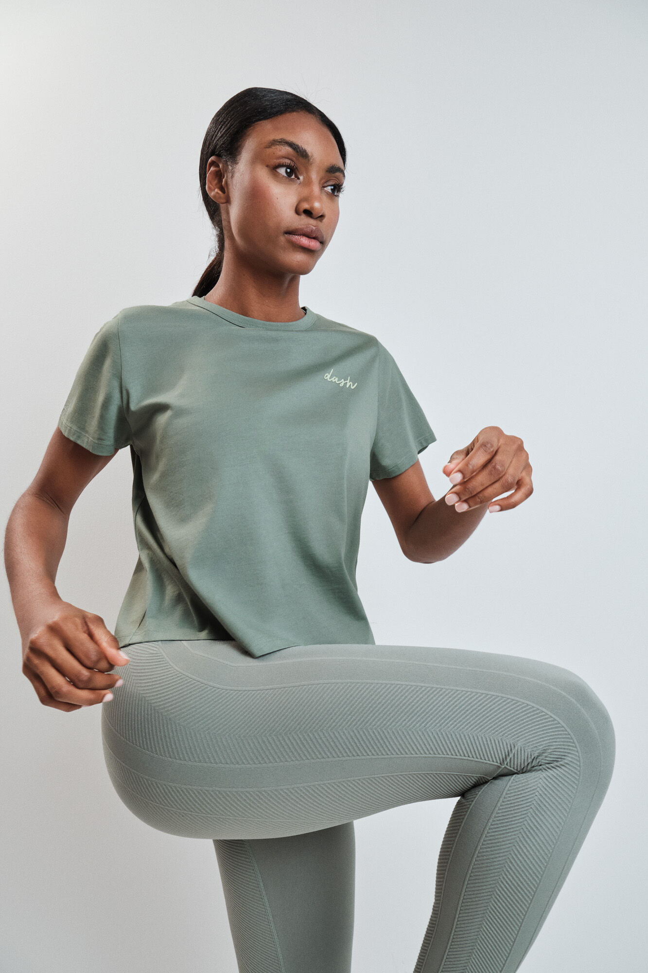 Dash and Stars T-shirt manga curta extrassuave verde