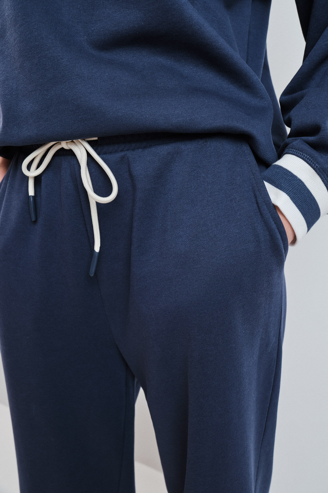 Dash and Stars Pantal&oacute;n recto felpa azul azul