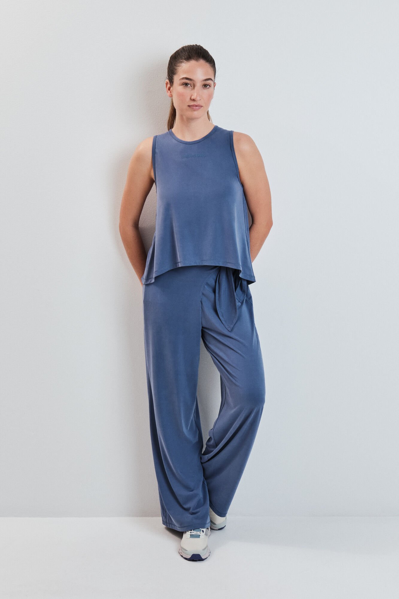 Dash and Stars T-shirt sem mangas soft touch azul azul