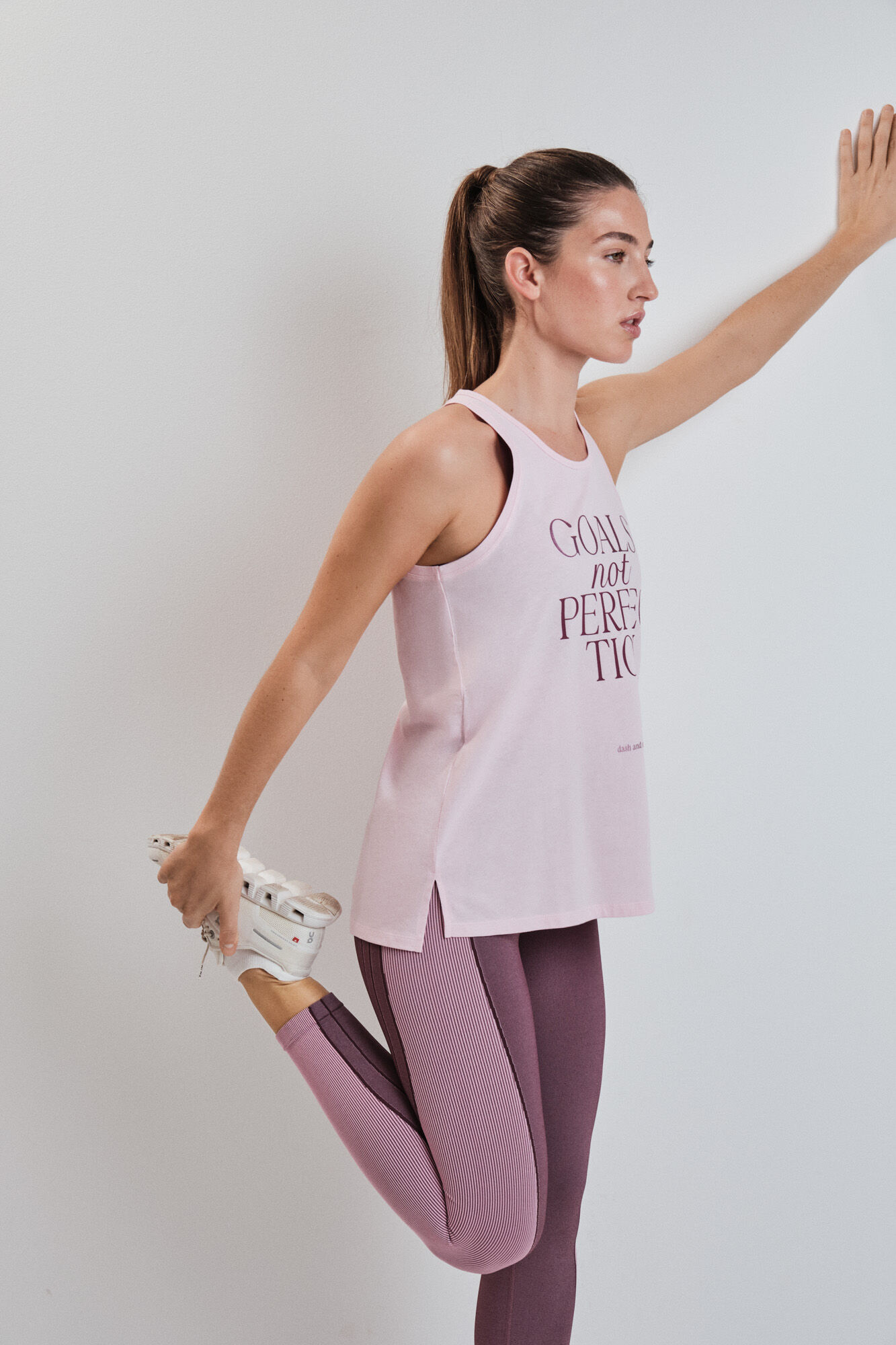 Dash and Stars Camiseta sin mangas algod&oacute;n rosa rosa