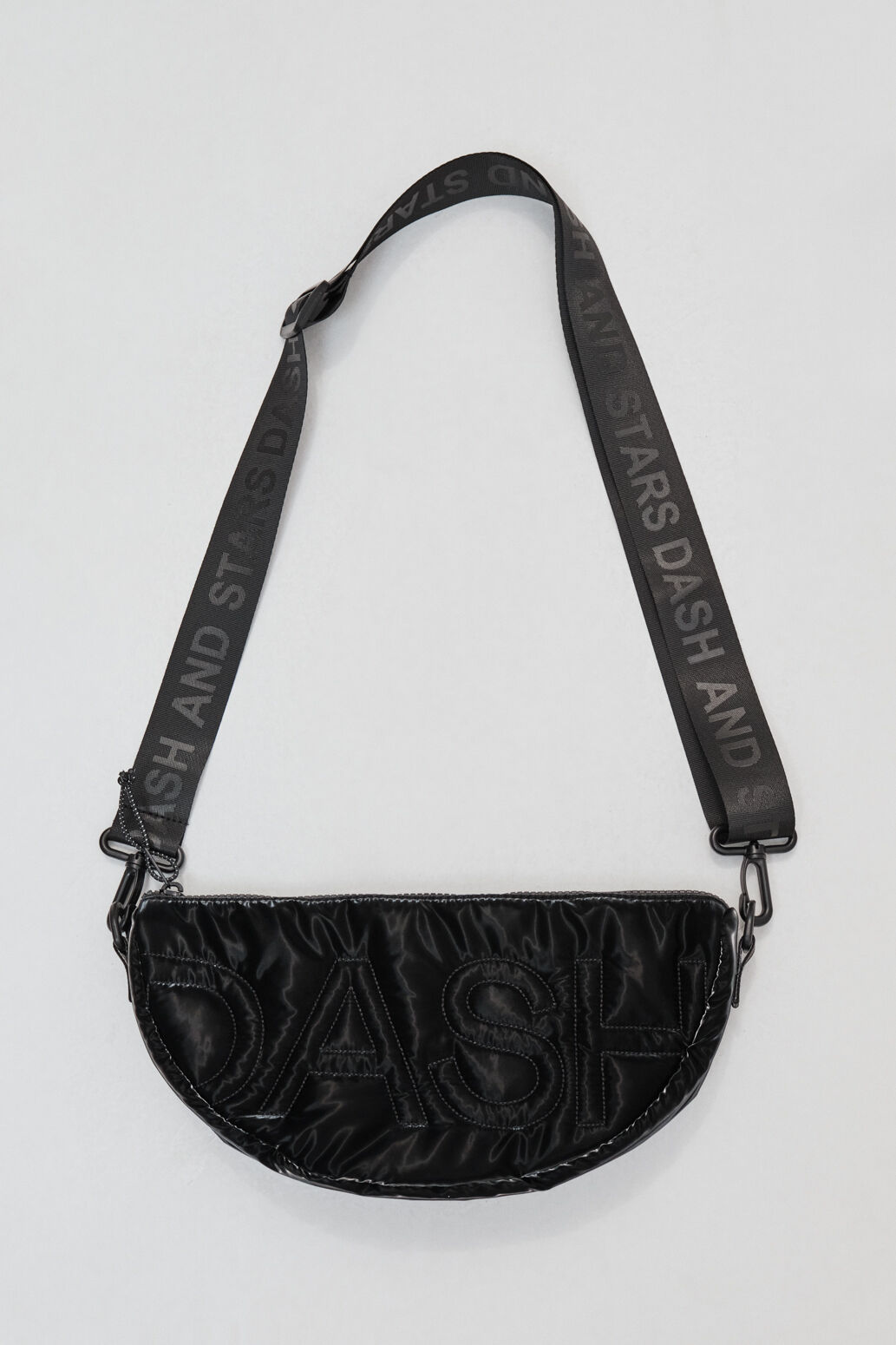 Dash and Stars Mala a tiracolo em nylon preto metalizado preto