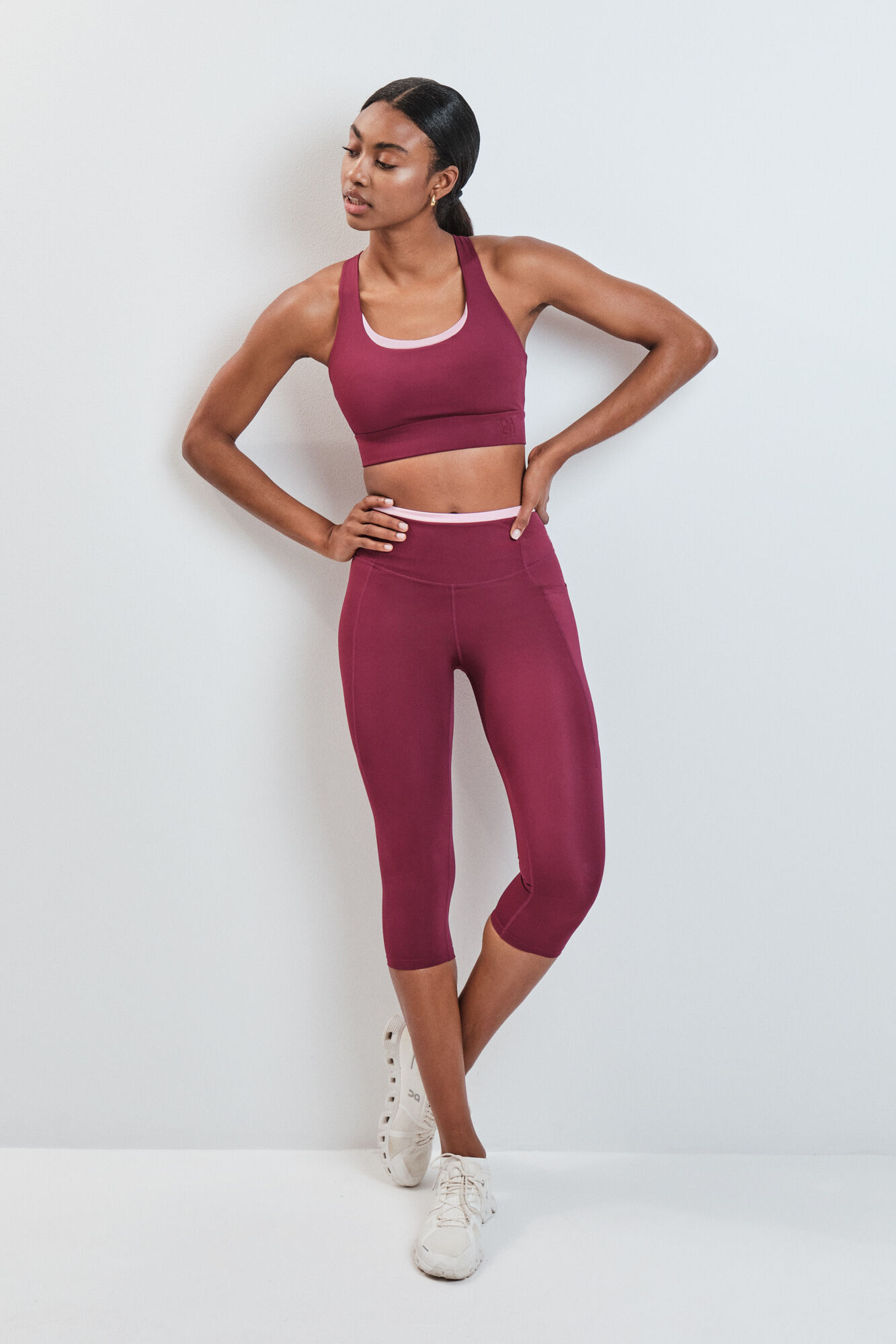Dash and Stars Legging capri 4D STRETCH bordeaux vermelho