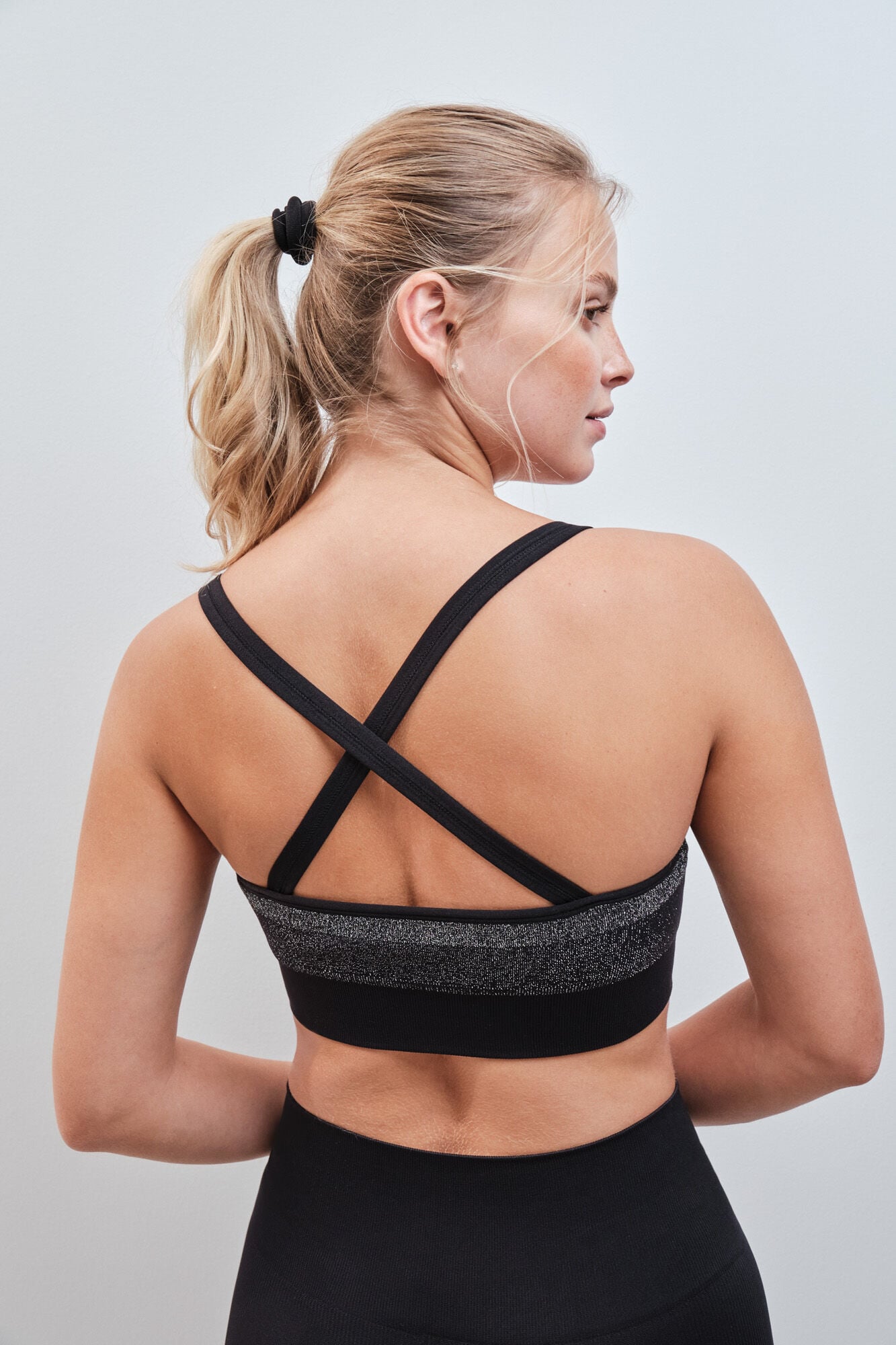 Dash and Stars Soutien desportivo SEAMLESS COMFORT em lurex preto preto