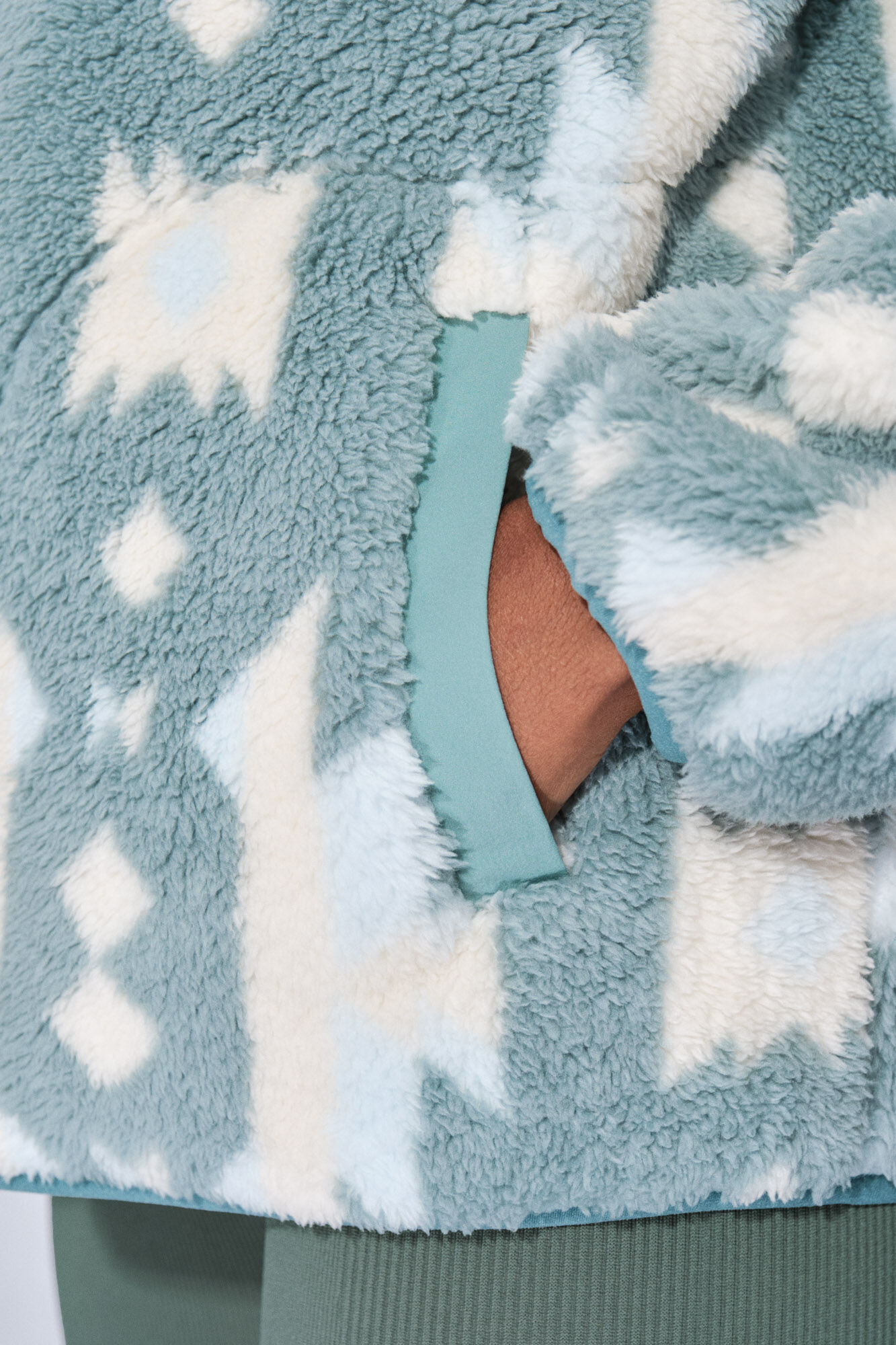 Dash and Stars Chaqueta polar cremallera verde hielo verde