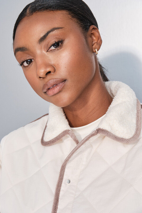 Dash and Stars Chaqueta acolchada rombos beige beige