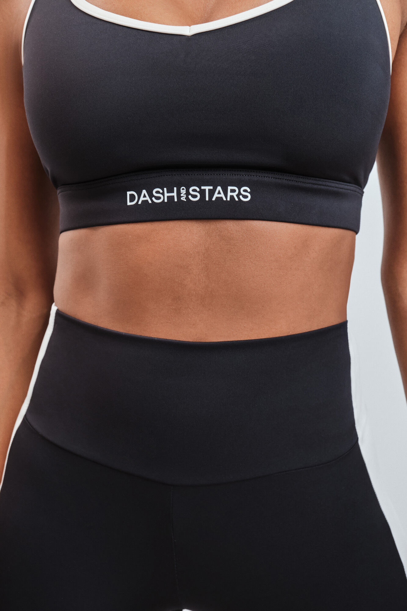 Dash and Stars Leggings ciclista 4D STRETCH contraste preto preto