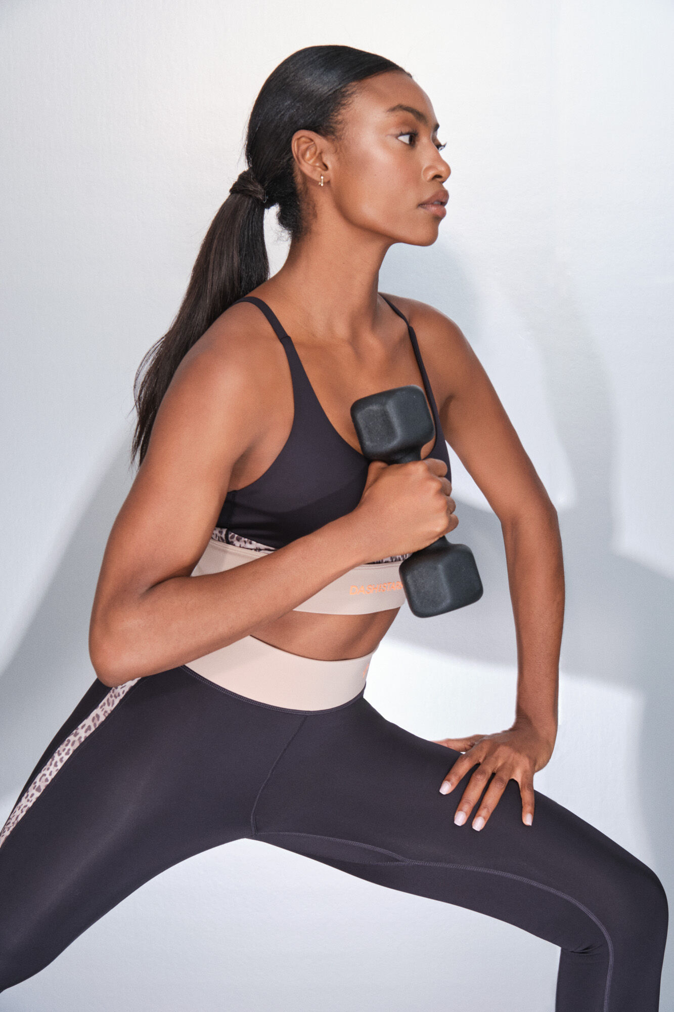 Dash and Stars Soutien desportivo 4D STRETCH preto com estampa animal  preto