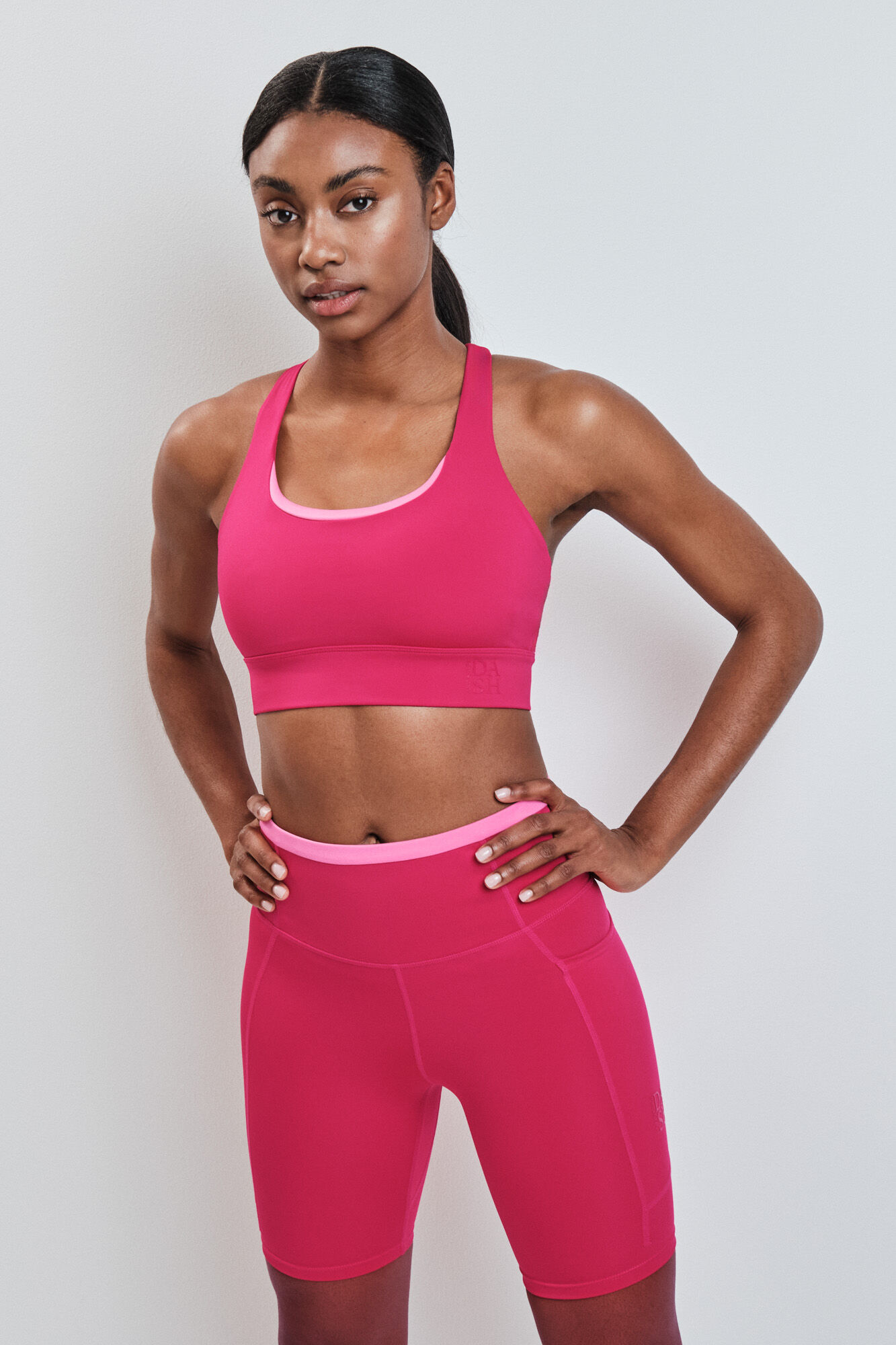 Dash and Stars Leggings ciclista rosa 4D STRETCH rosa