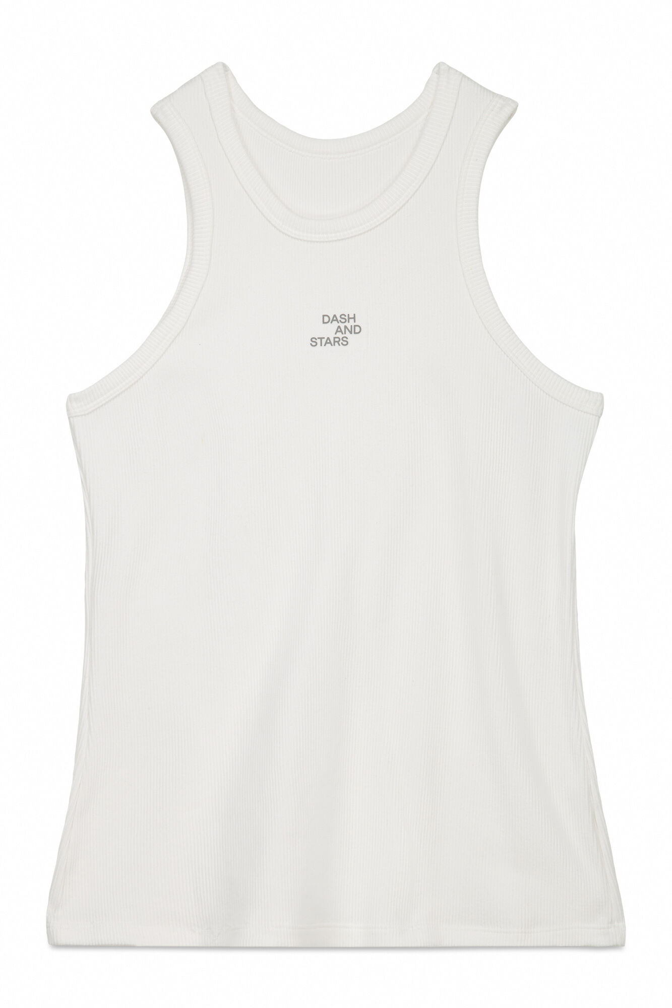 Dash and Stars T-shirt halter de algod&atilde;o canelado branco branco
