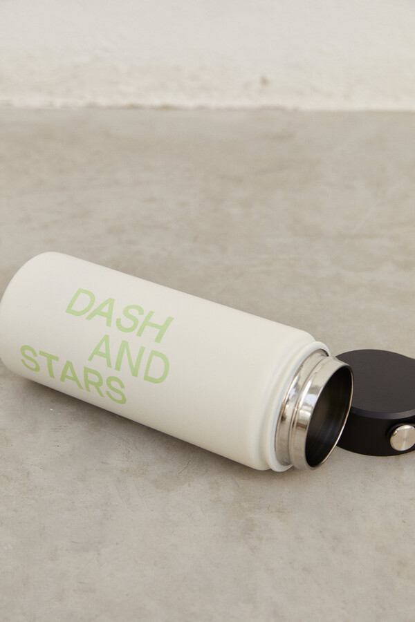 Dash and Stars Garrafa aço inoxidável bege cinzento