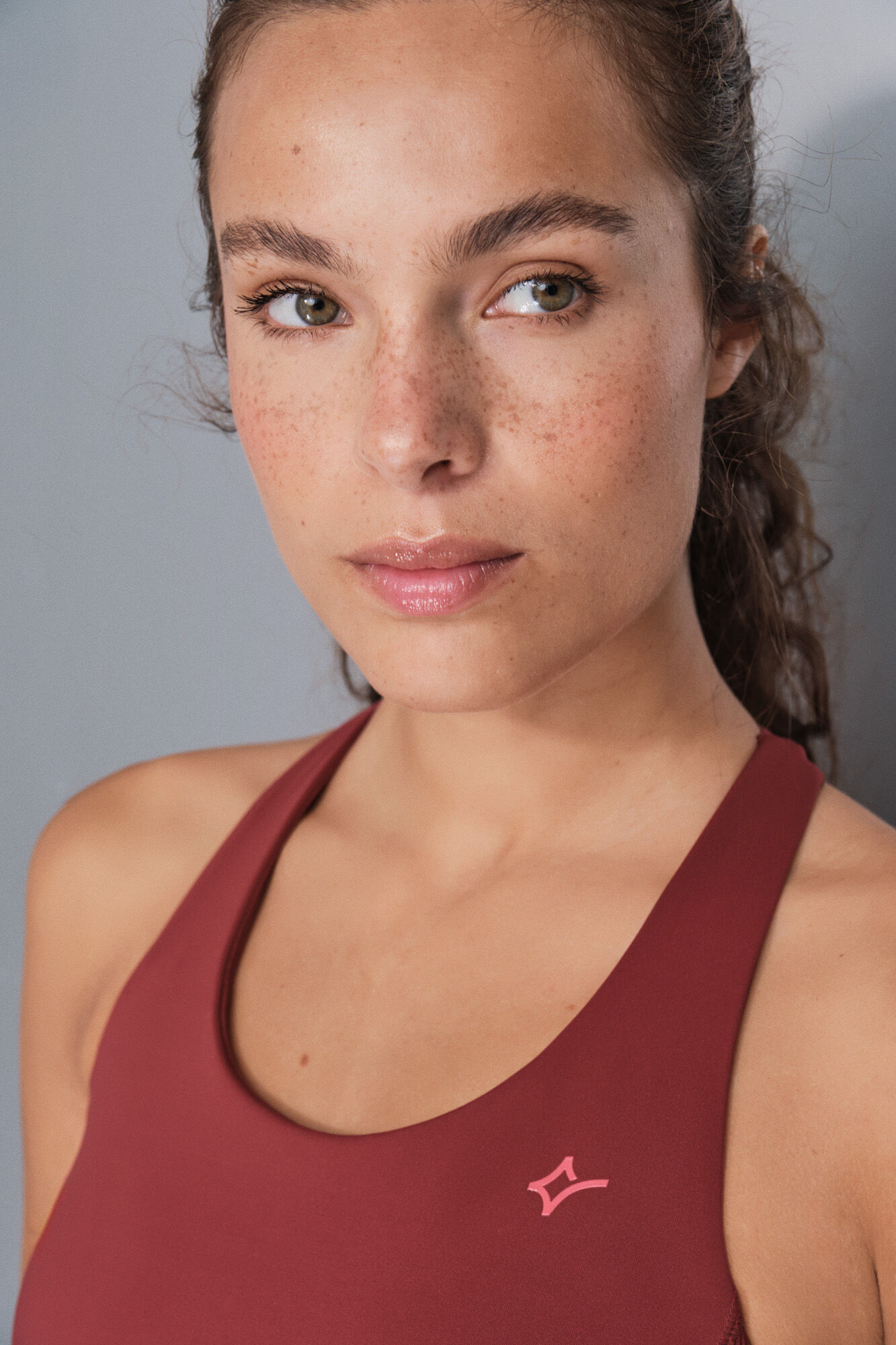 Dash and Stars Soutien desportivo 4D Stretch marrom vermelho