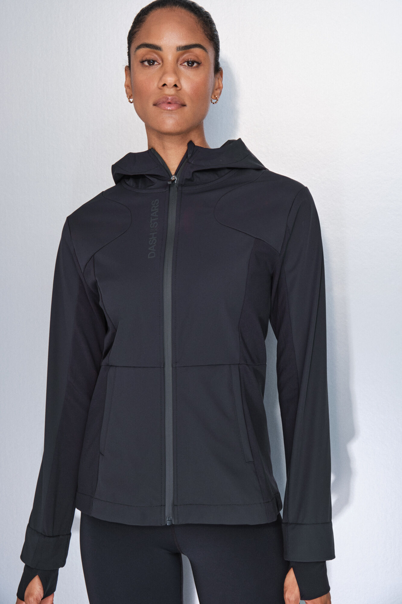 Dash and Stars Casaco preta justa preto