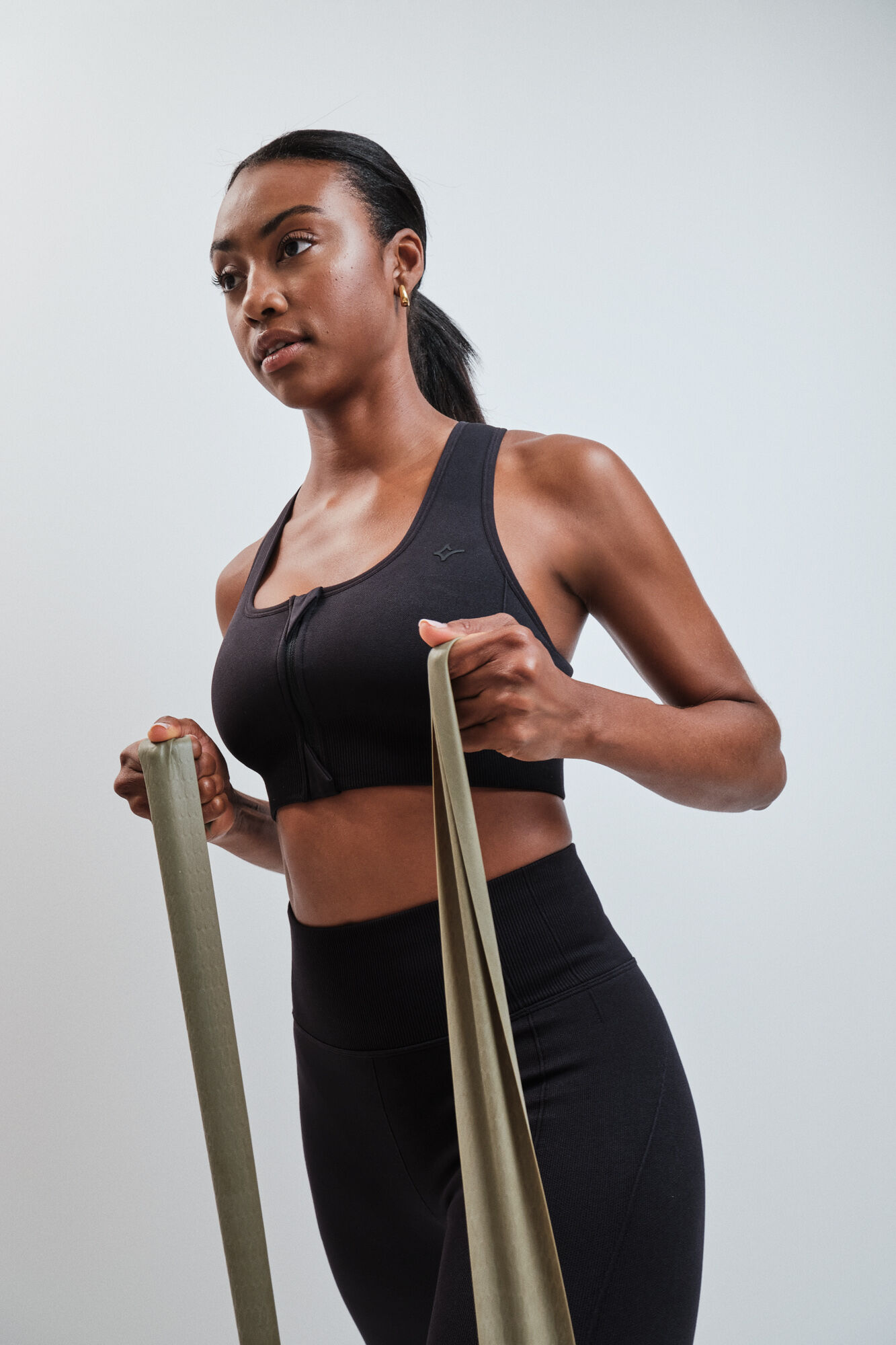Dash and Stars Soutien desportivo preto fecho-&eacute;clair SEAMLESS FIT preto
