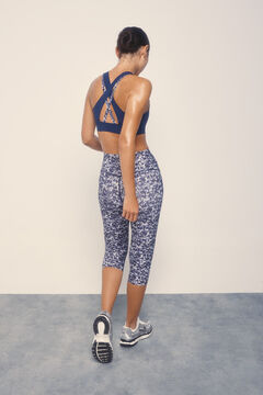 Dash and Stars Leggings piratas estampado multicoloridas COMPRESSIVAS azul