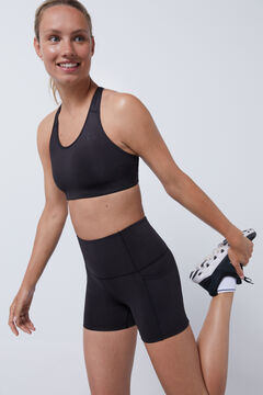 Dash and Stars Leggings curtos "hot pant" pretos 4D Stretch preto